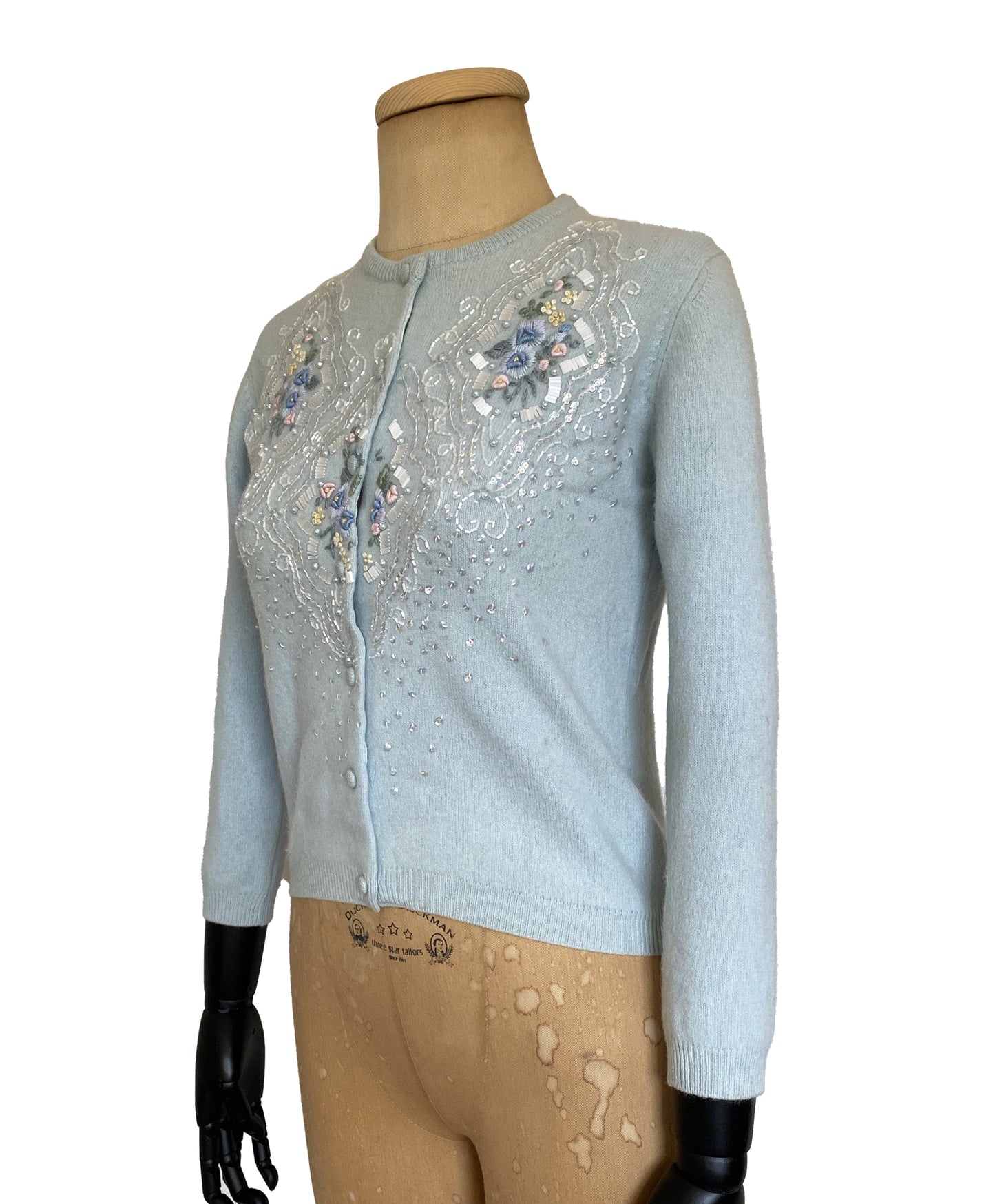 1990s does 1950s Beaded Sequin Cardigan (XS)