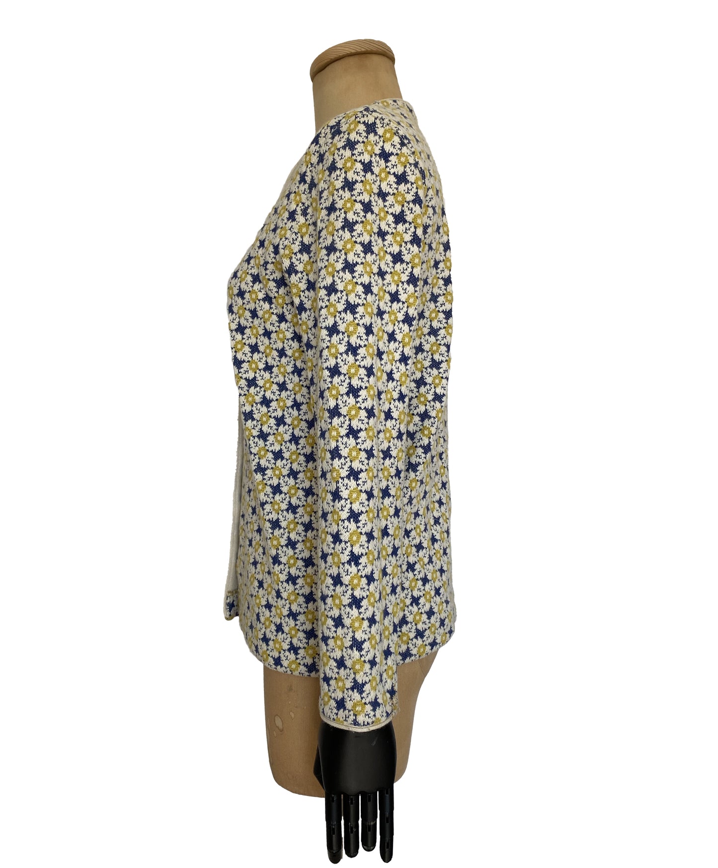 1960s Daisy Floral Jacquard Cardigan (M)