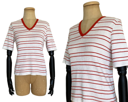 1970s Stripe Knitted Top (XS)