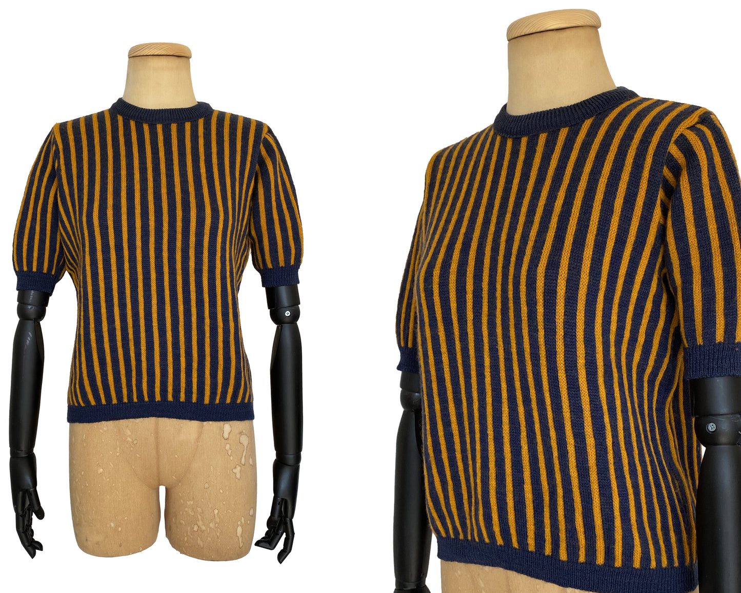 1950s Knitted Top With Stripes (M)