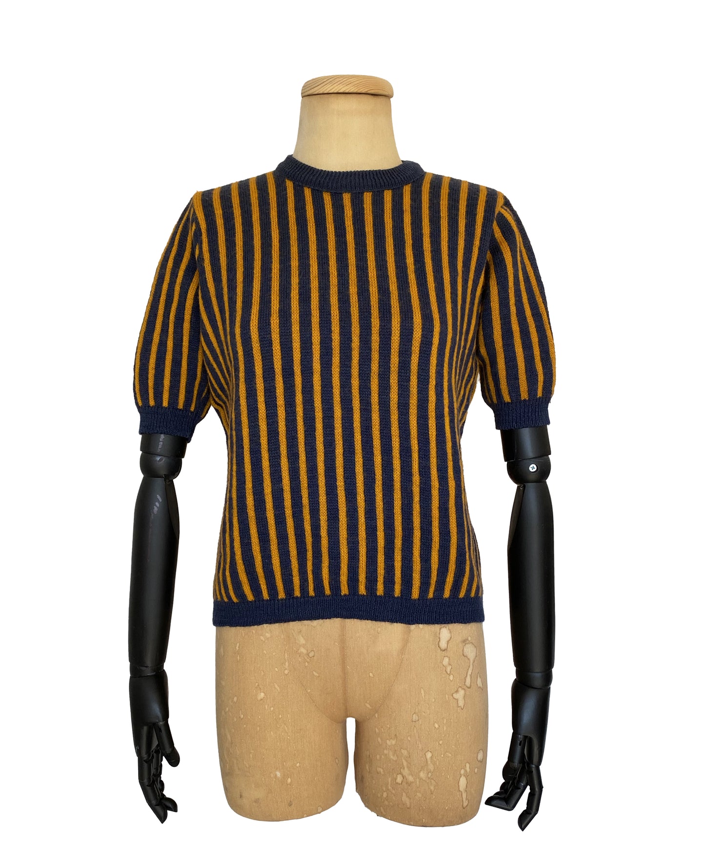 1950s Knitted Top With Stripes (M)
