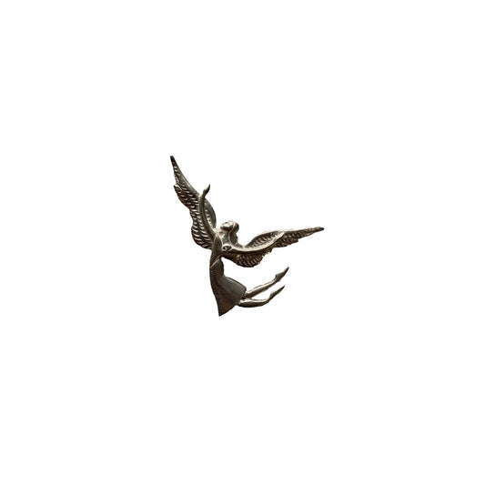 1960s Mid-Century Flying Angel Silver Brooch