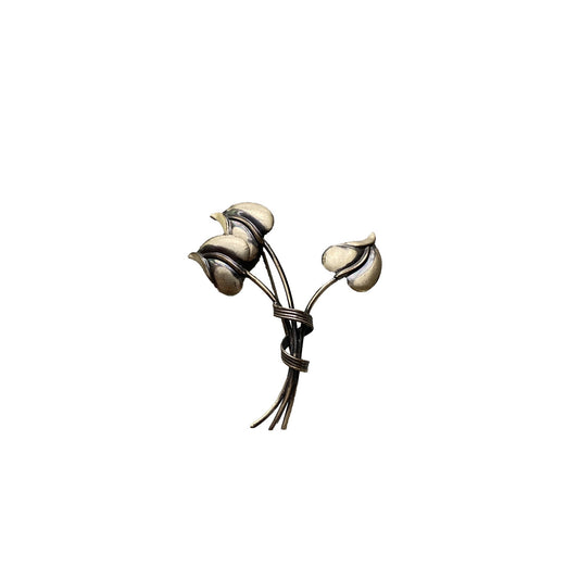1940s Bond Boyd Sterling Laceleaf Silver Brooch Pin