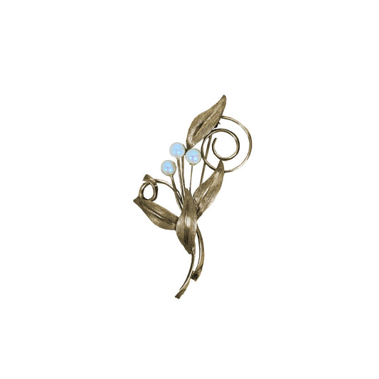 1960s Mid-Century Floral Gold Tone Brooch