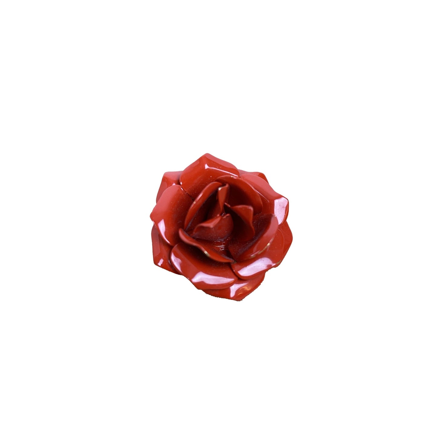 1960s Lipstick Red Rose Brooch