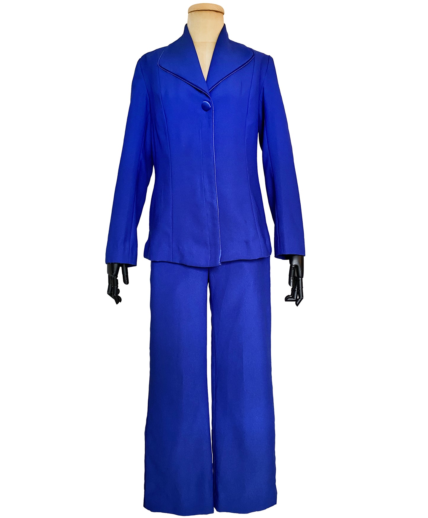 1990s Electric Blue Pants Suit Set (M)