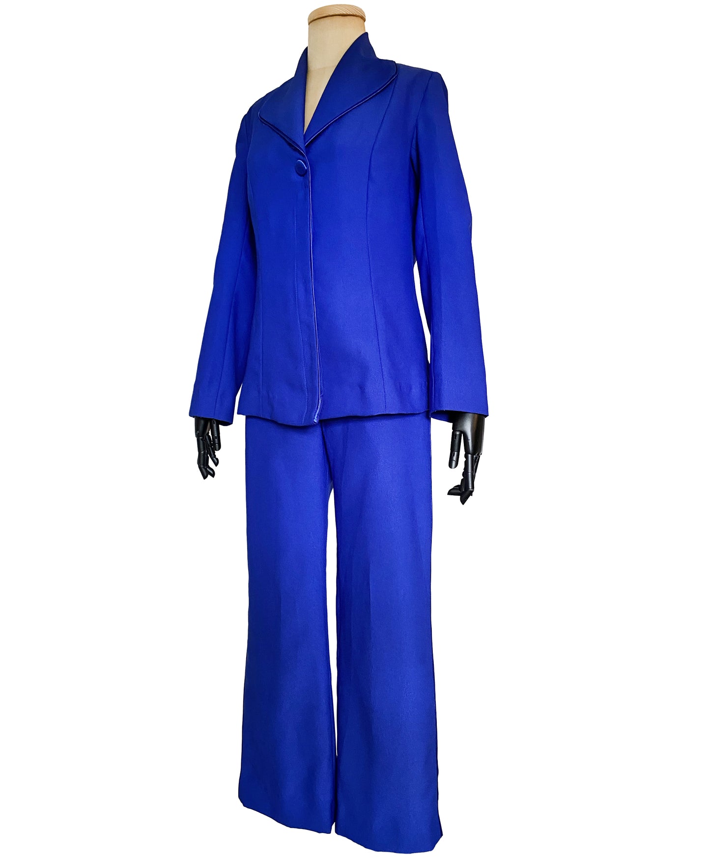 1990s Electric Blue Pants Suit Set (M)
