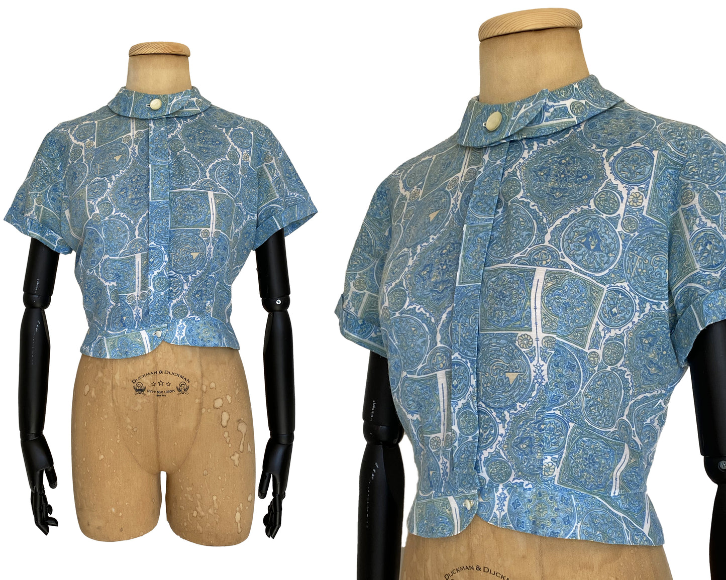 1950s Short Sleeve Blouse (M)