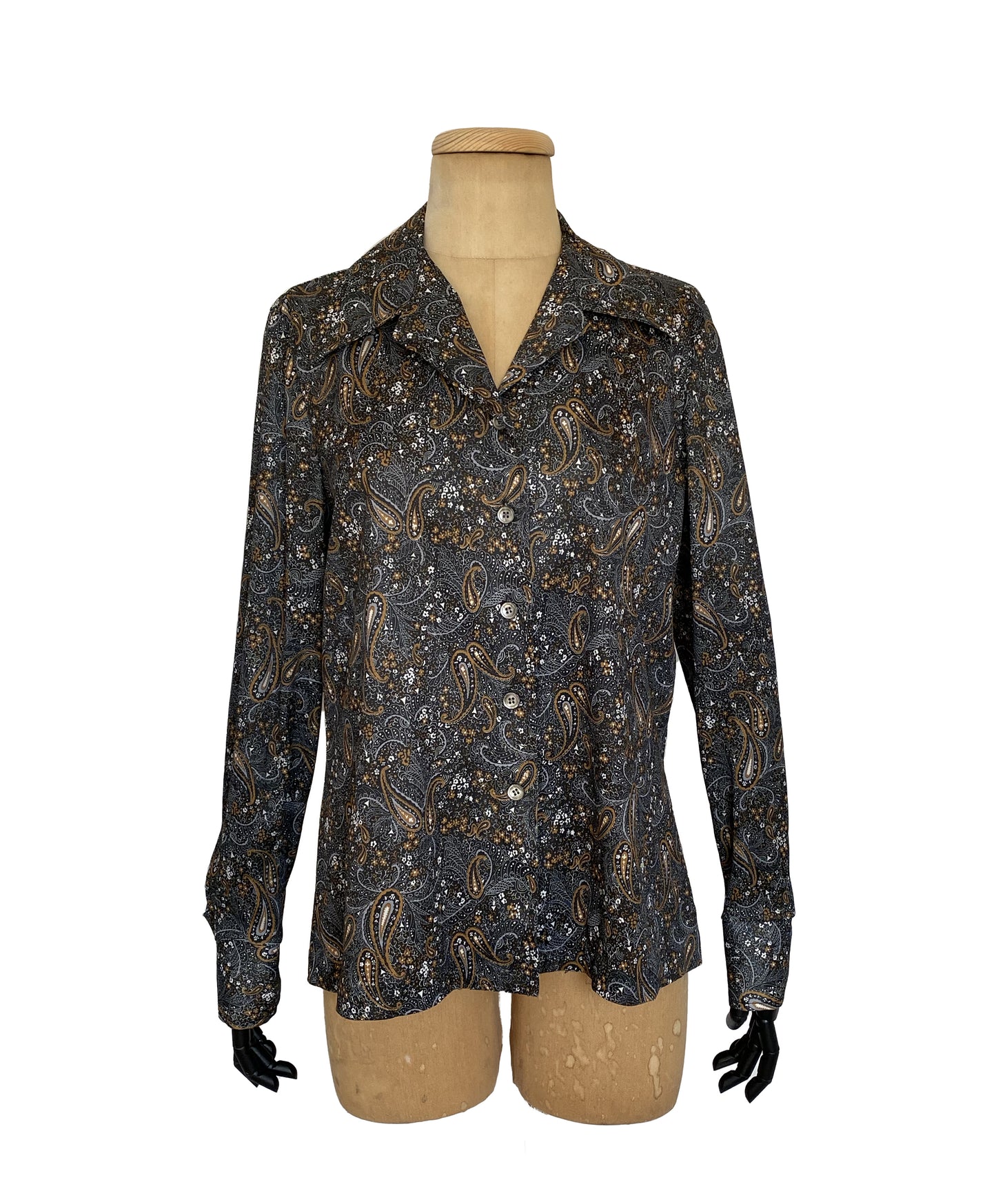 1970s Paisley Long Sleeve Shirt (L)