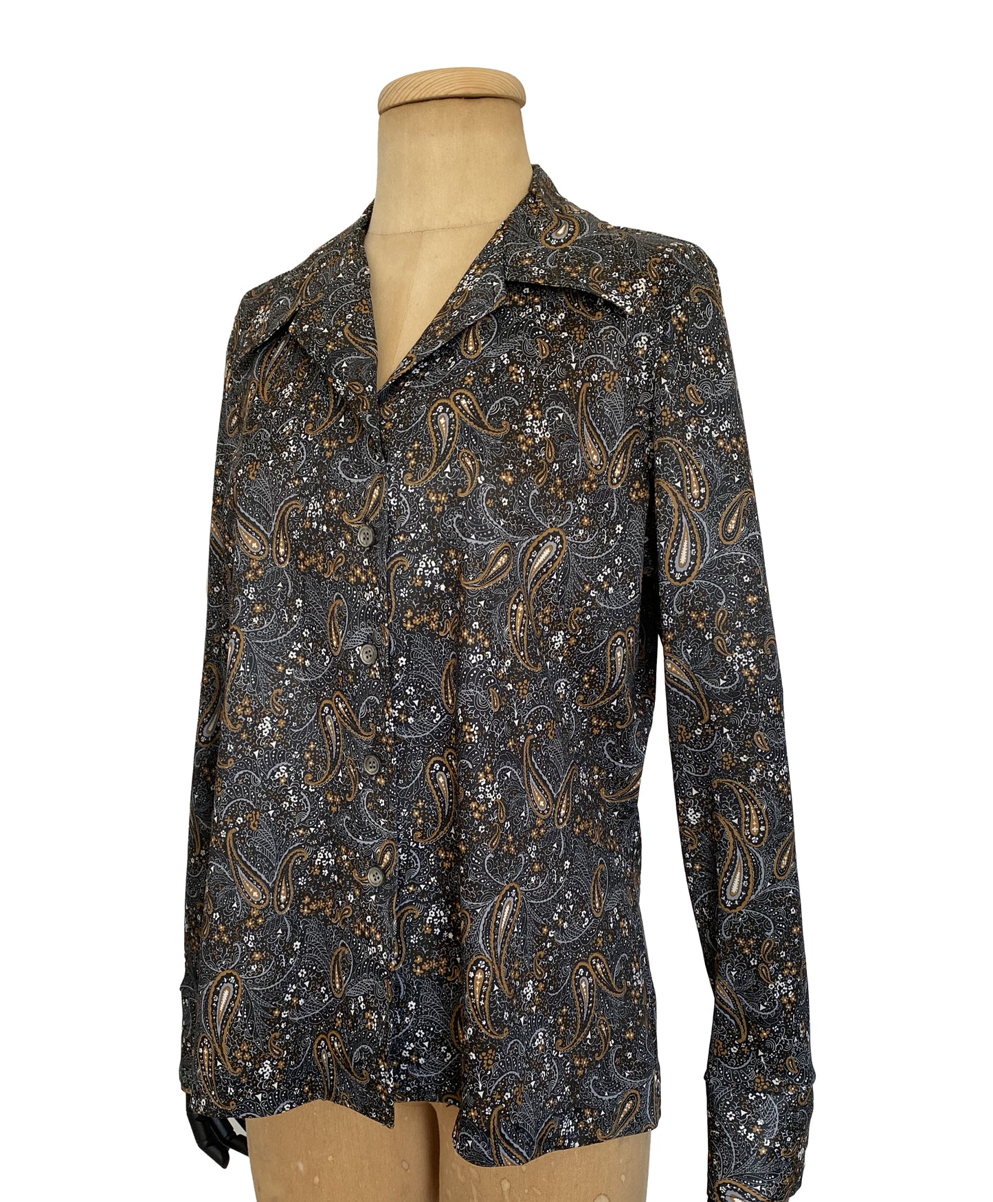1970s Paisley Long Sleeve Shirt (L)