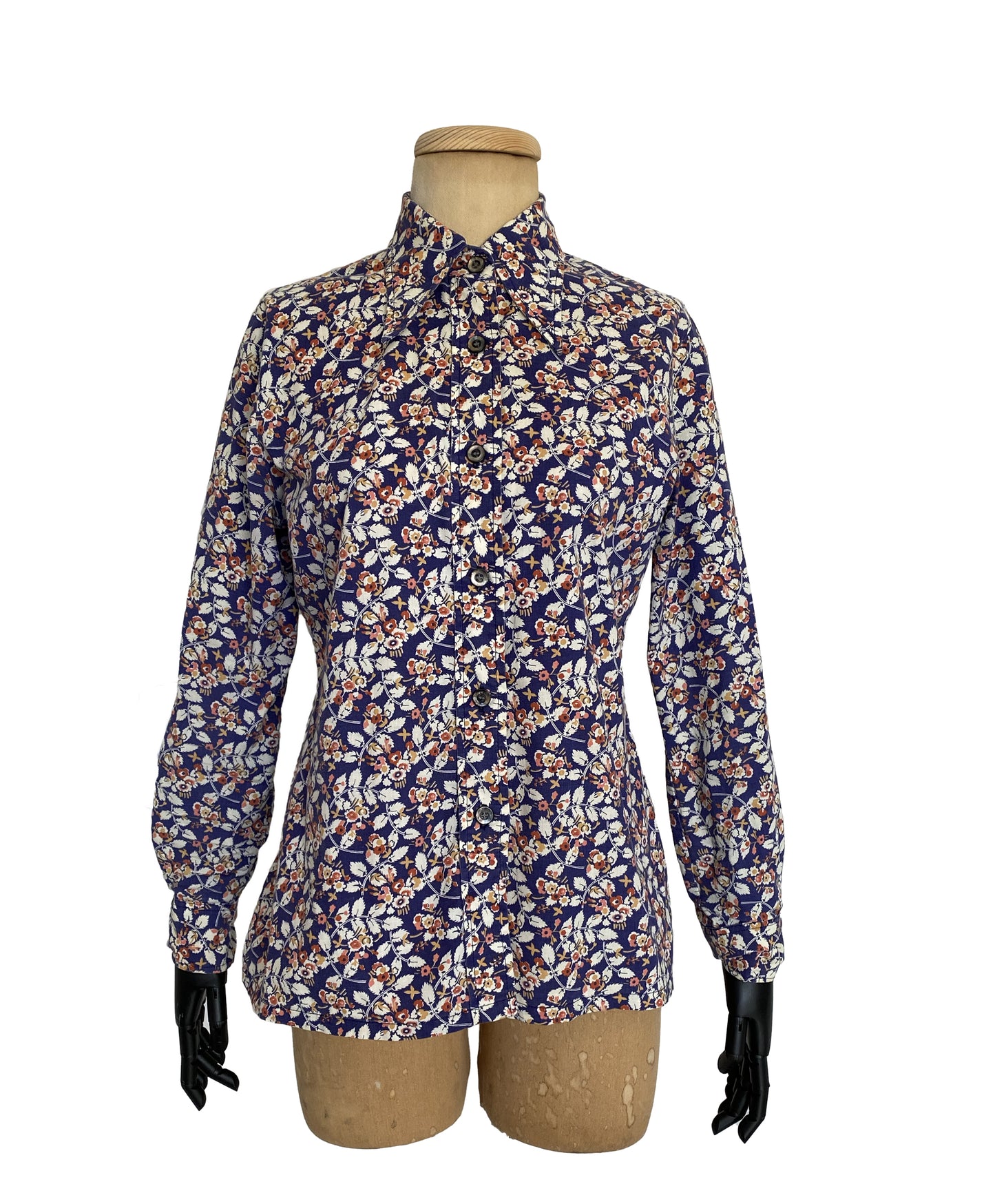 1970s Floral Long Sleeve Shirt (M)