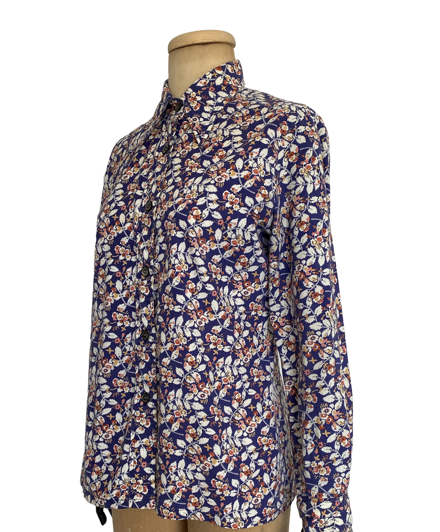 1970s Floral Long Sleeve Shirt (M)