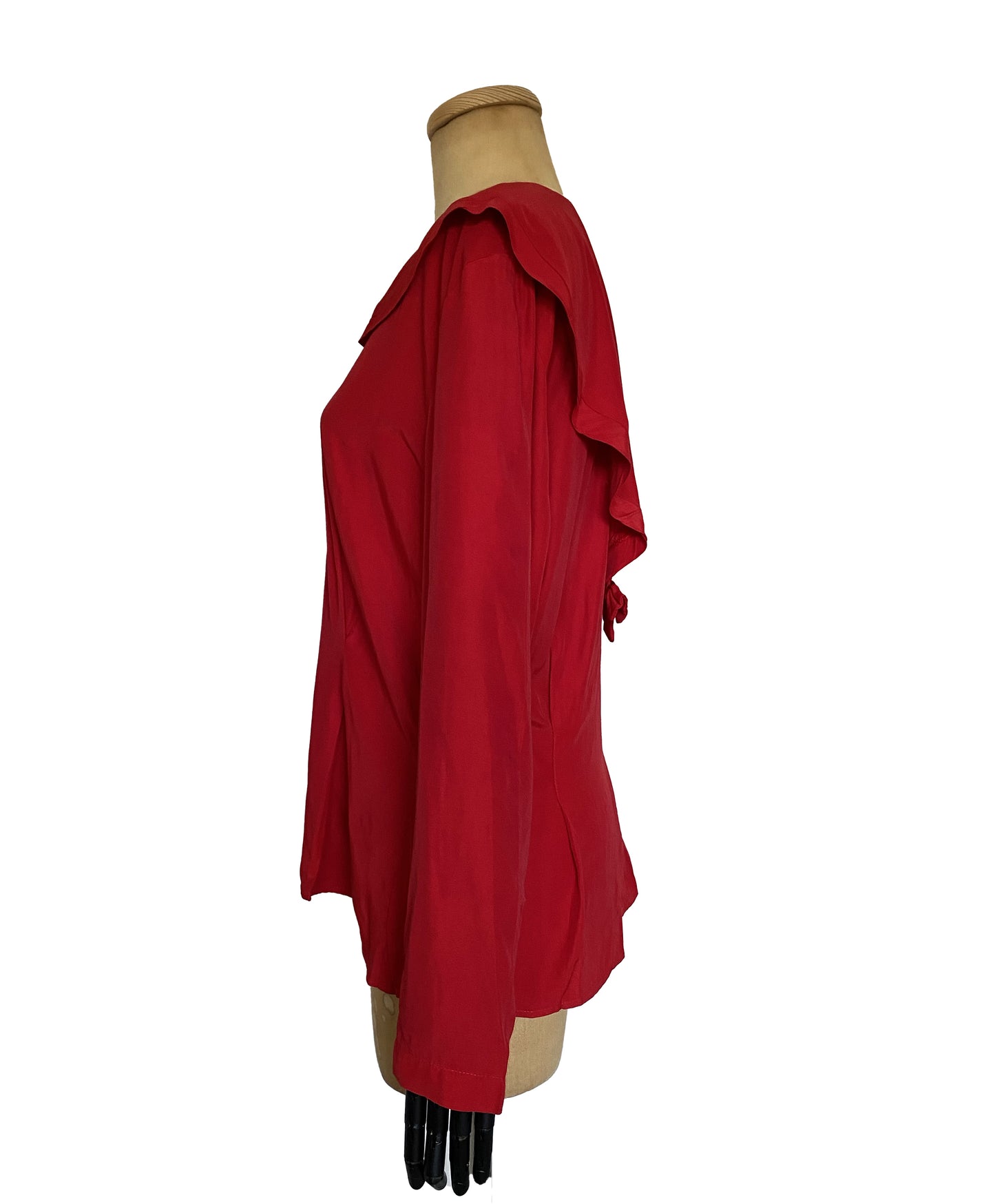 1980s Red Sailor Long Sleeve Blouse (M)