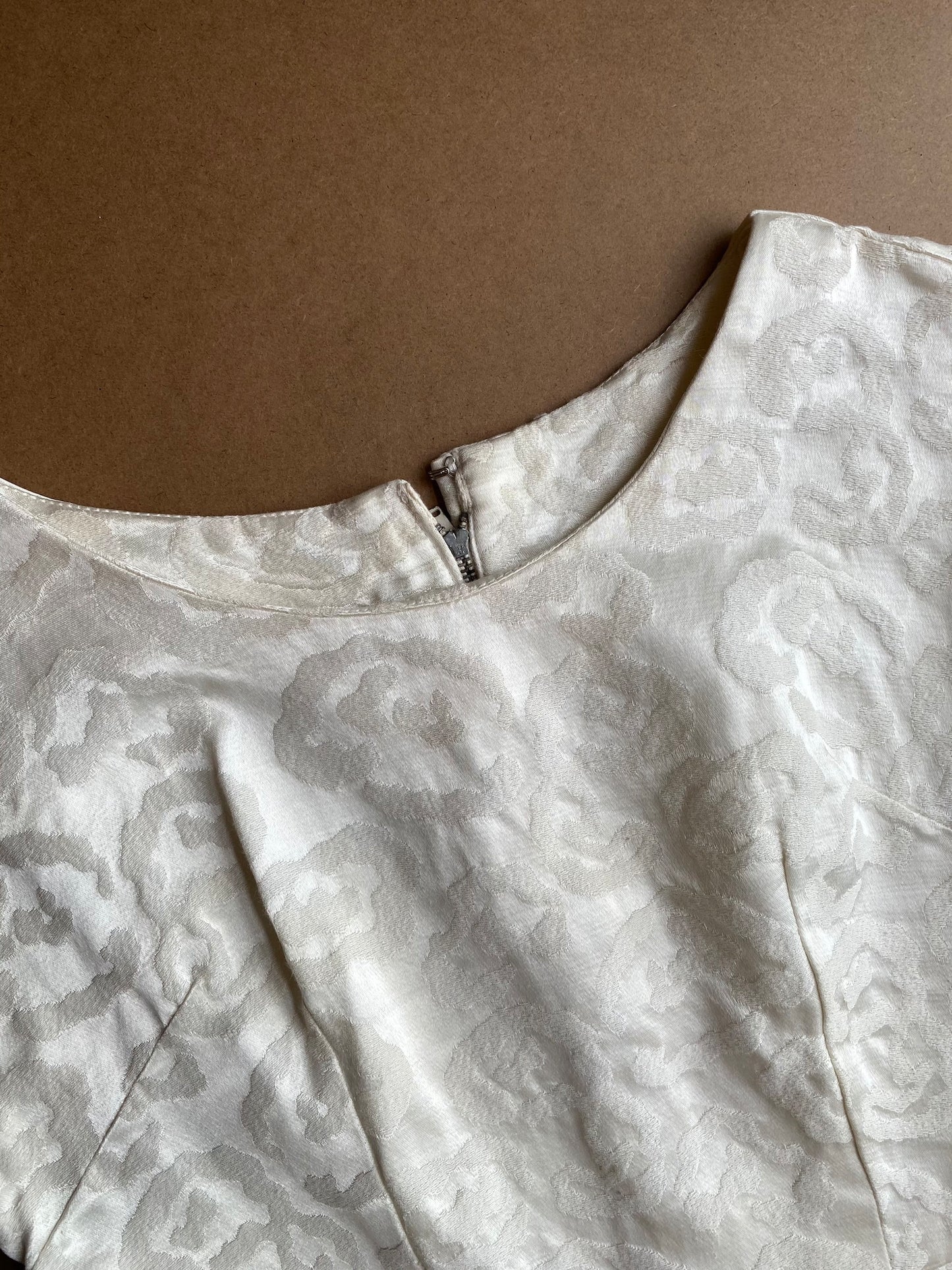 1950s White Sheath Wedding Dress (XS)