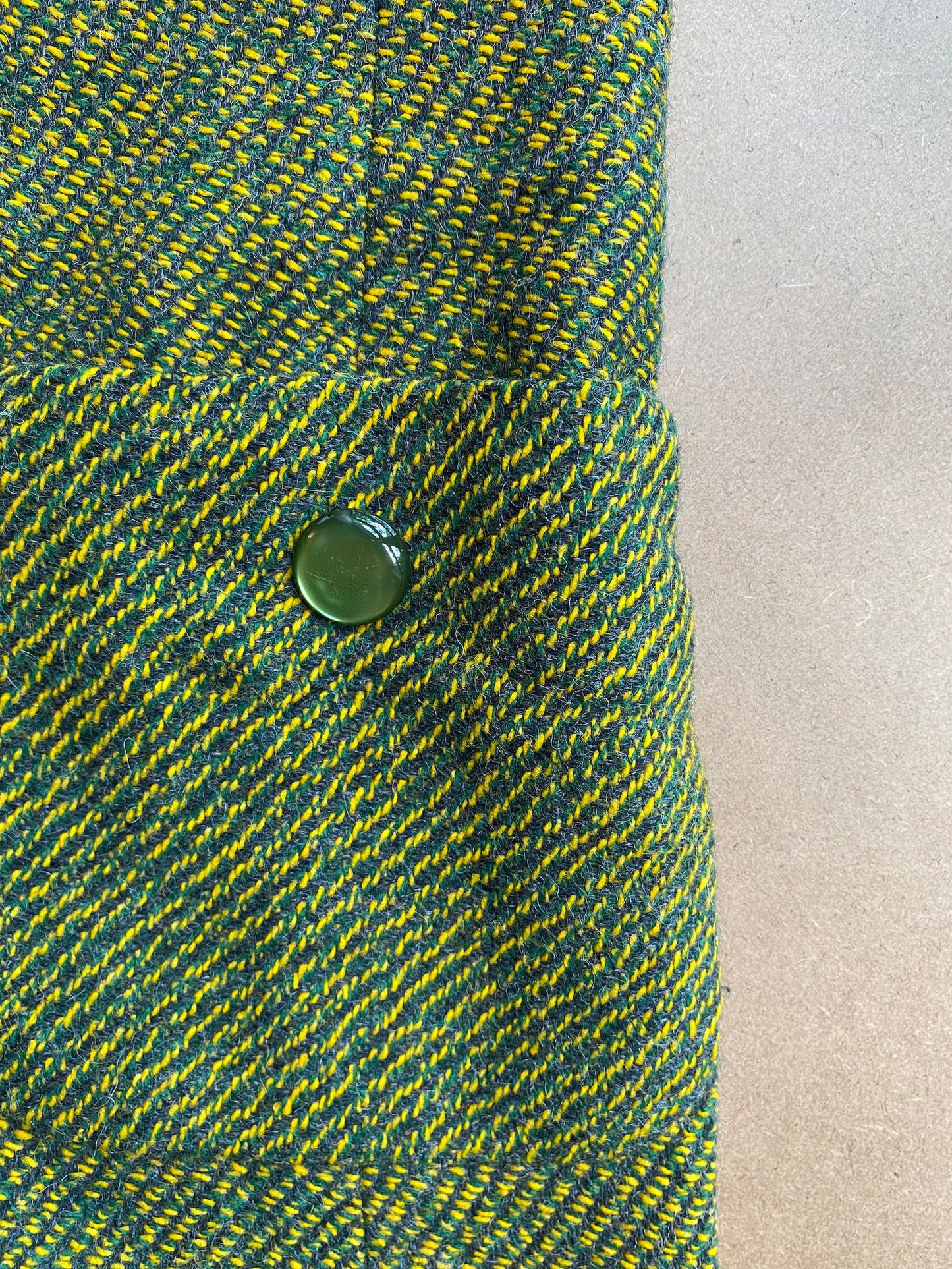 1960s Green Tweed Mod Shirt Dress (M)