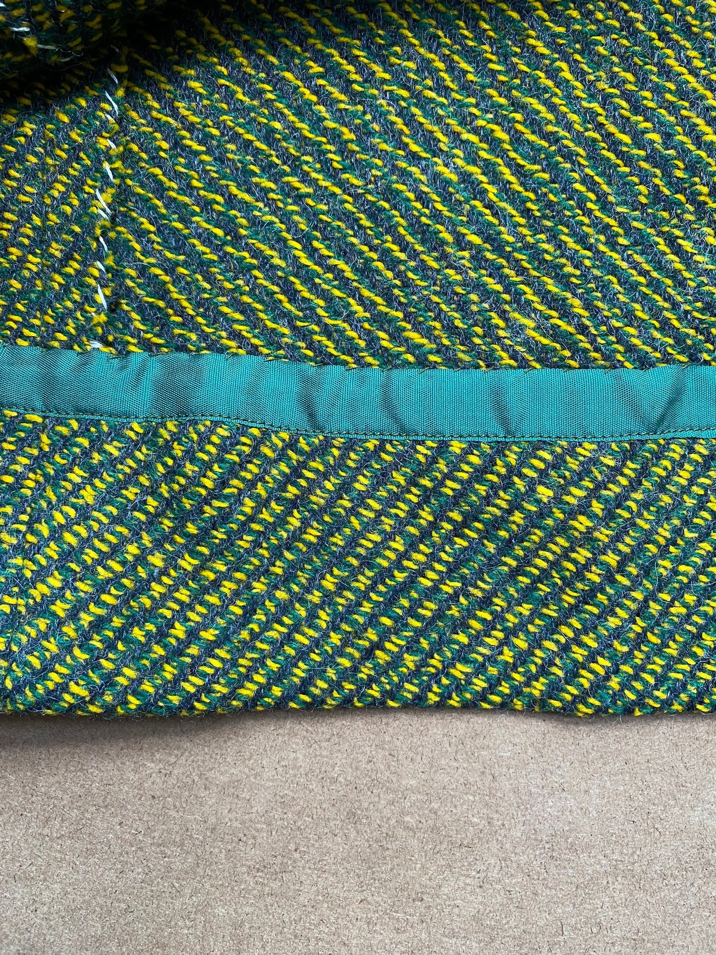 1960s Green Tweed Mod Shirt Dress (M)