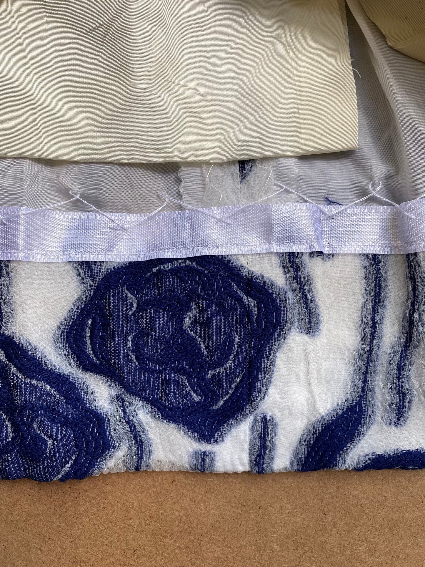 1960s Blue Floral Cocktail Dress (XS)