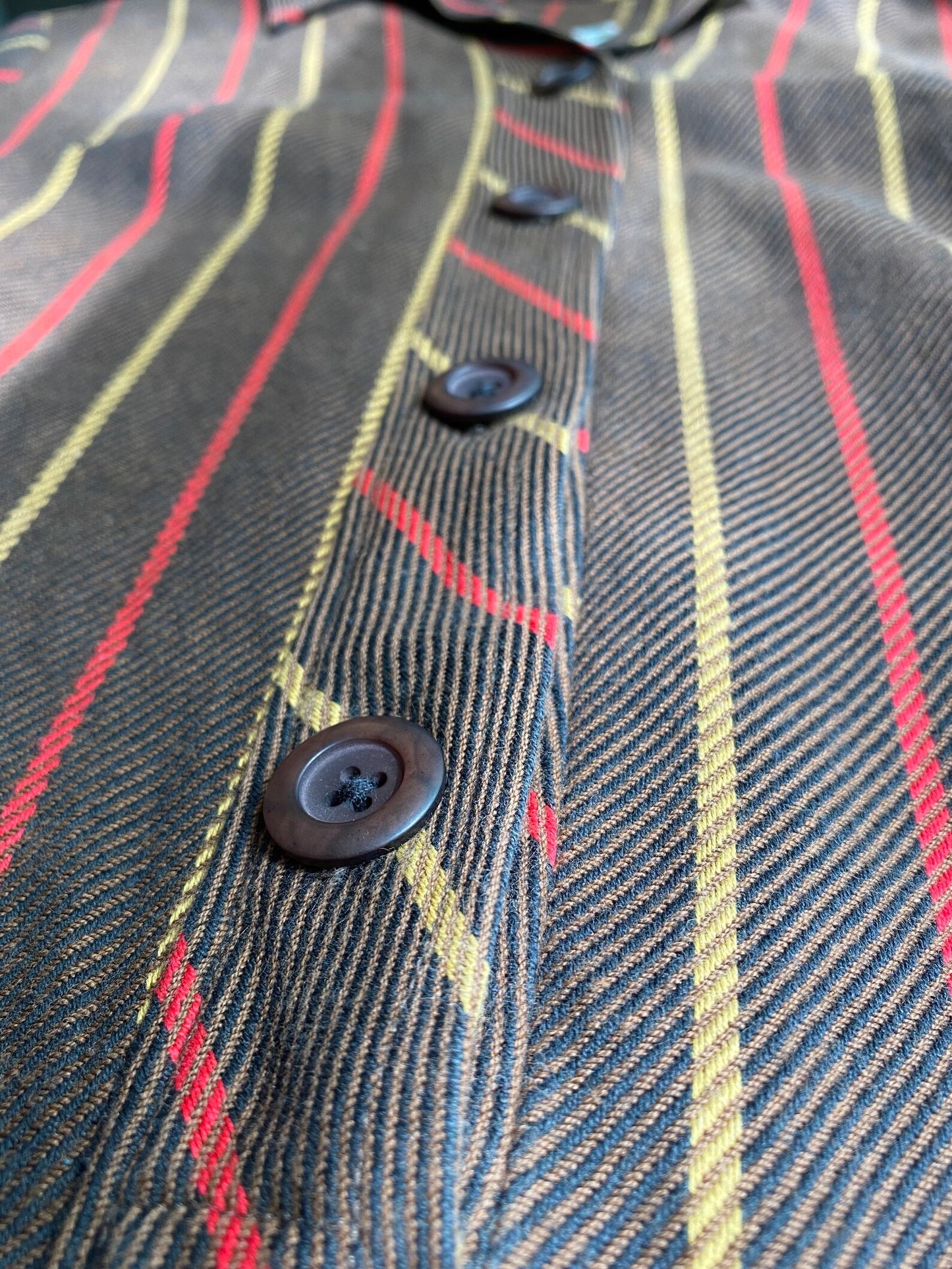 1960s Brown Stripe Dress (L)