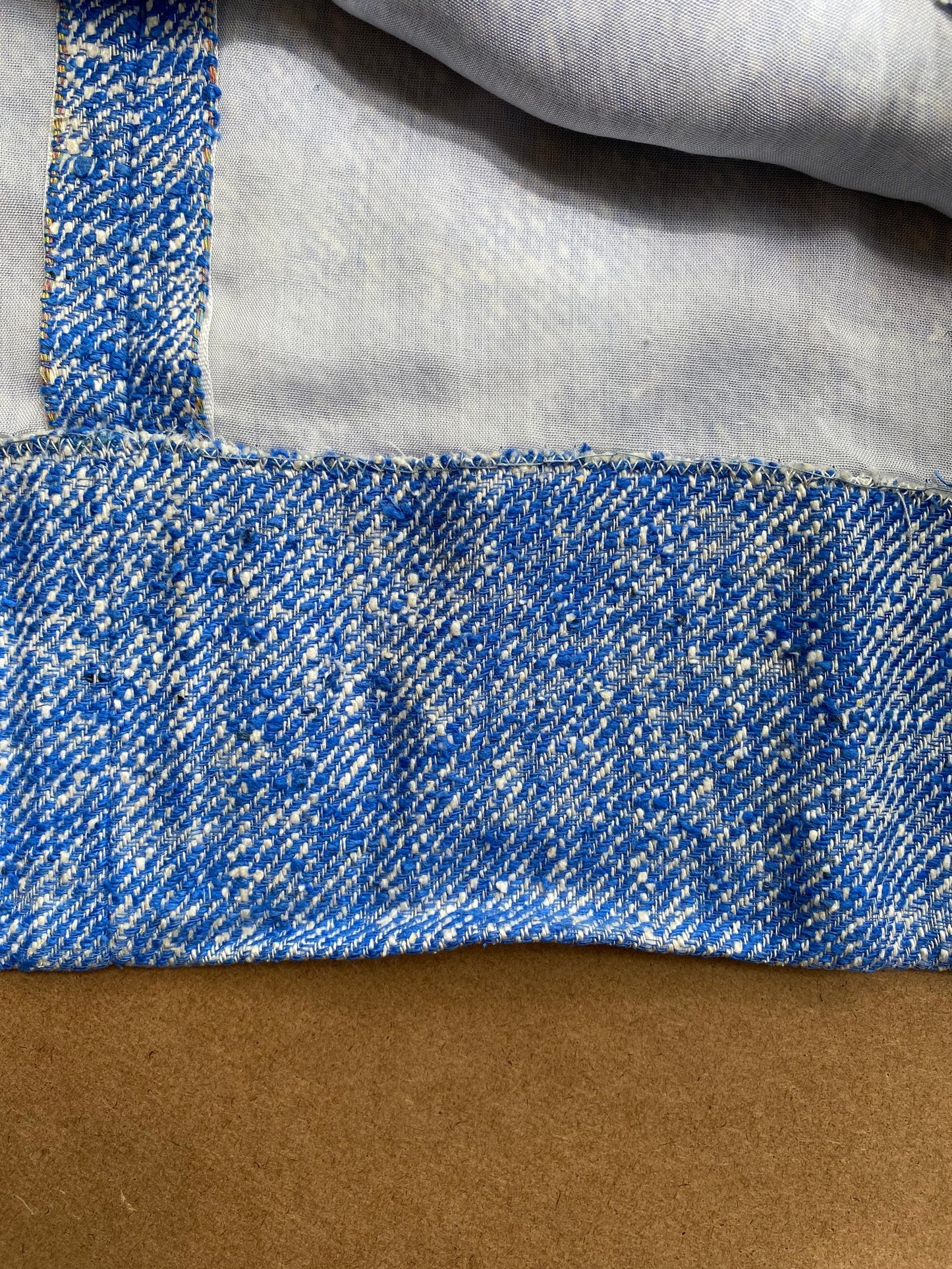 1960s Blue Twill Shift Dress (L-XL)