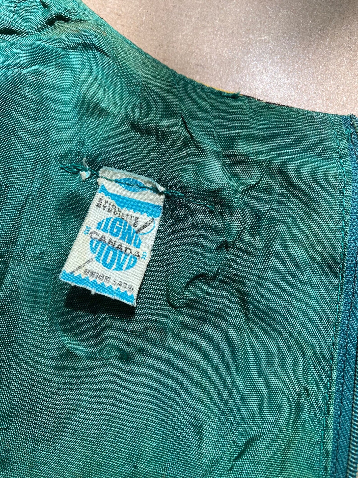 1960s Dropped Waist Green Mini Dress (M)