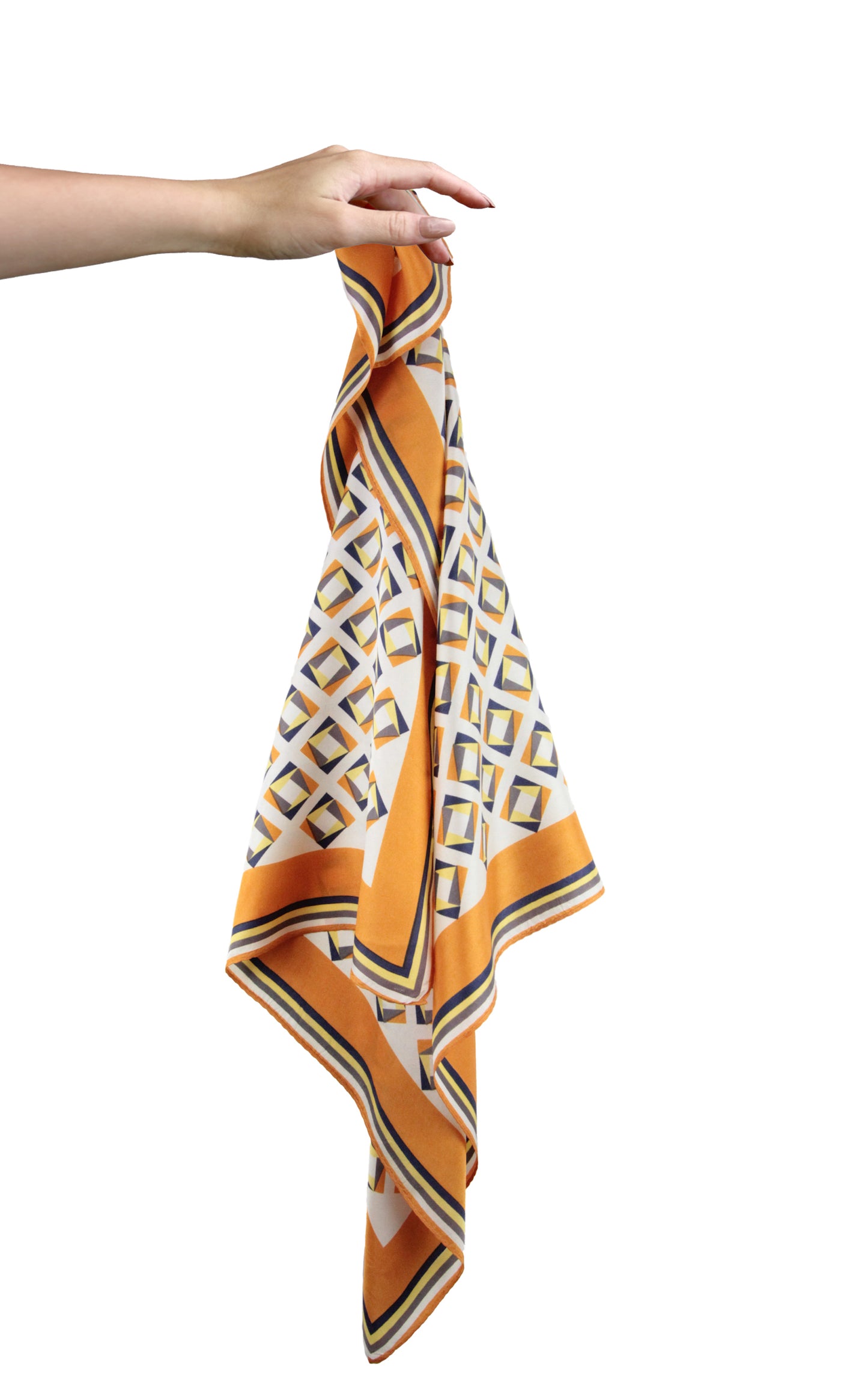1960s Orange Geometric Scarf