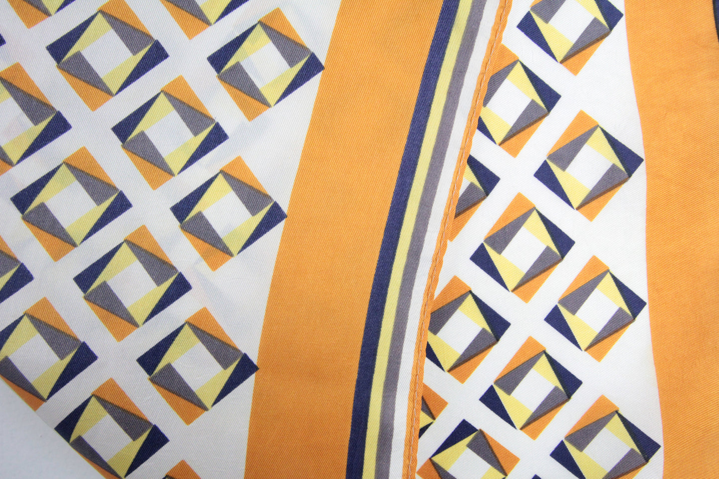 1960s Orange Geometric Scarf