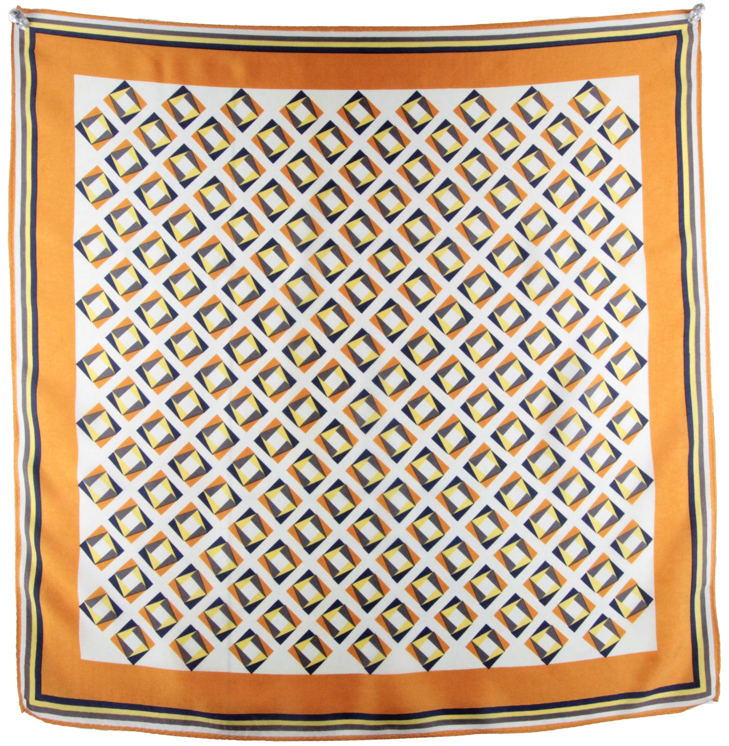 1960s Orange Geometric Scarf
