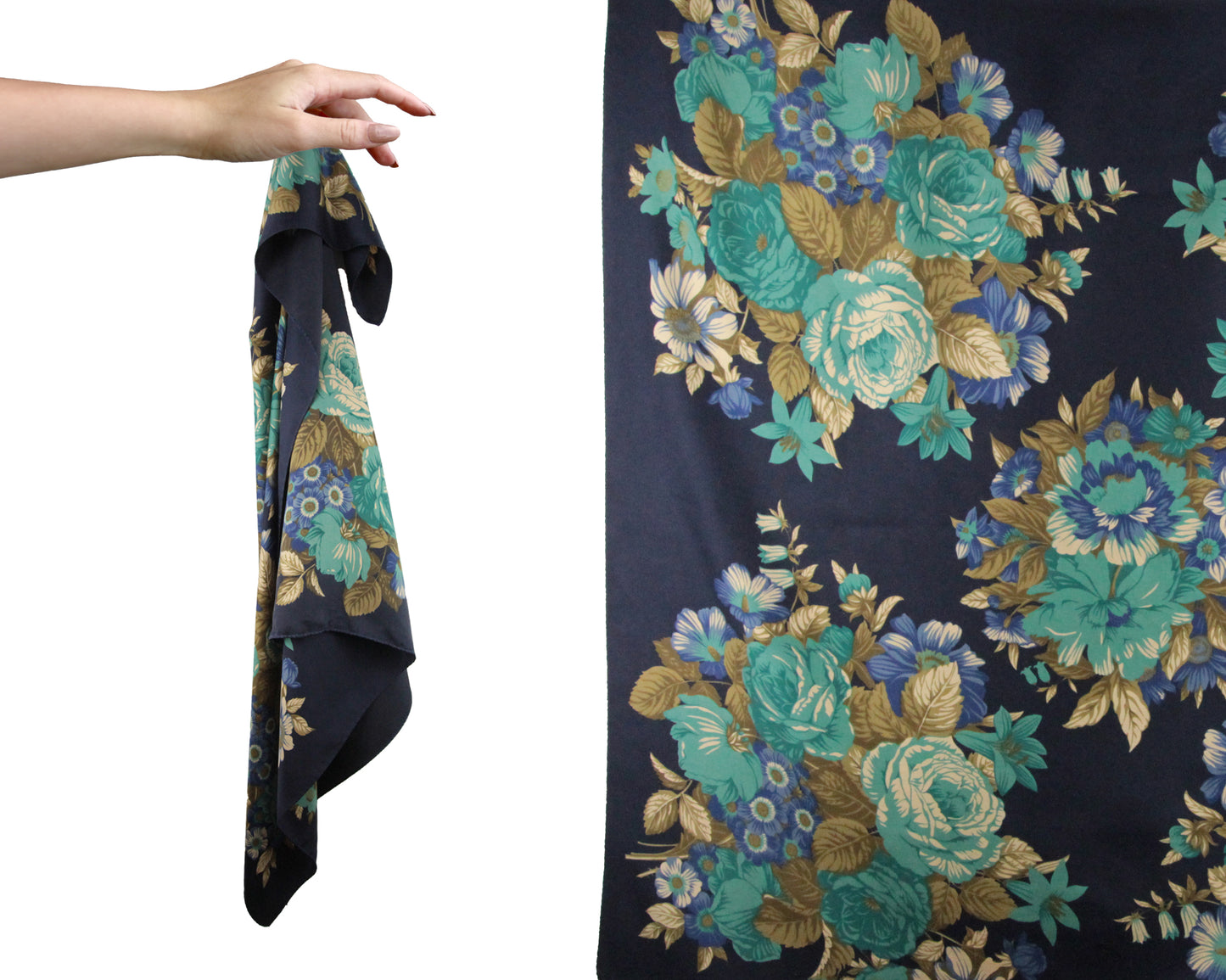 1980s Floral Square Scarf by Land's End