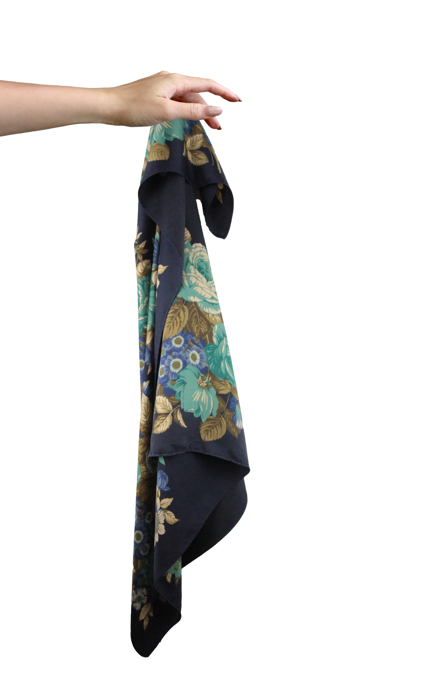 1980s Floral Square Scarf by Land's End