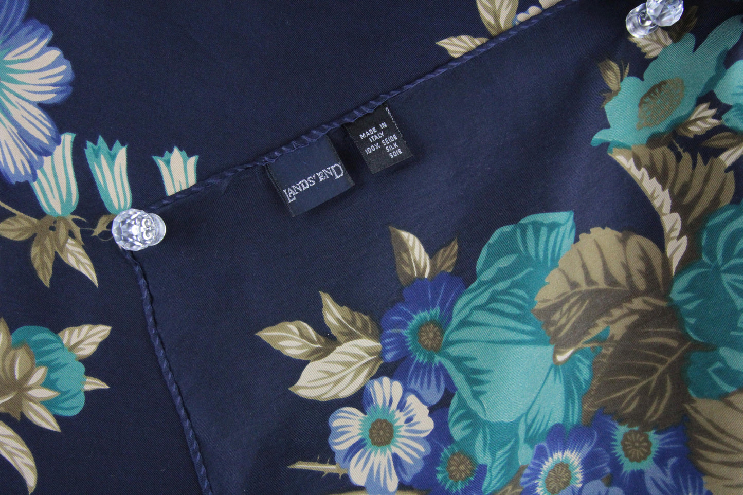 1980s Floral Square Scarf by Land's End