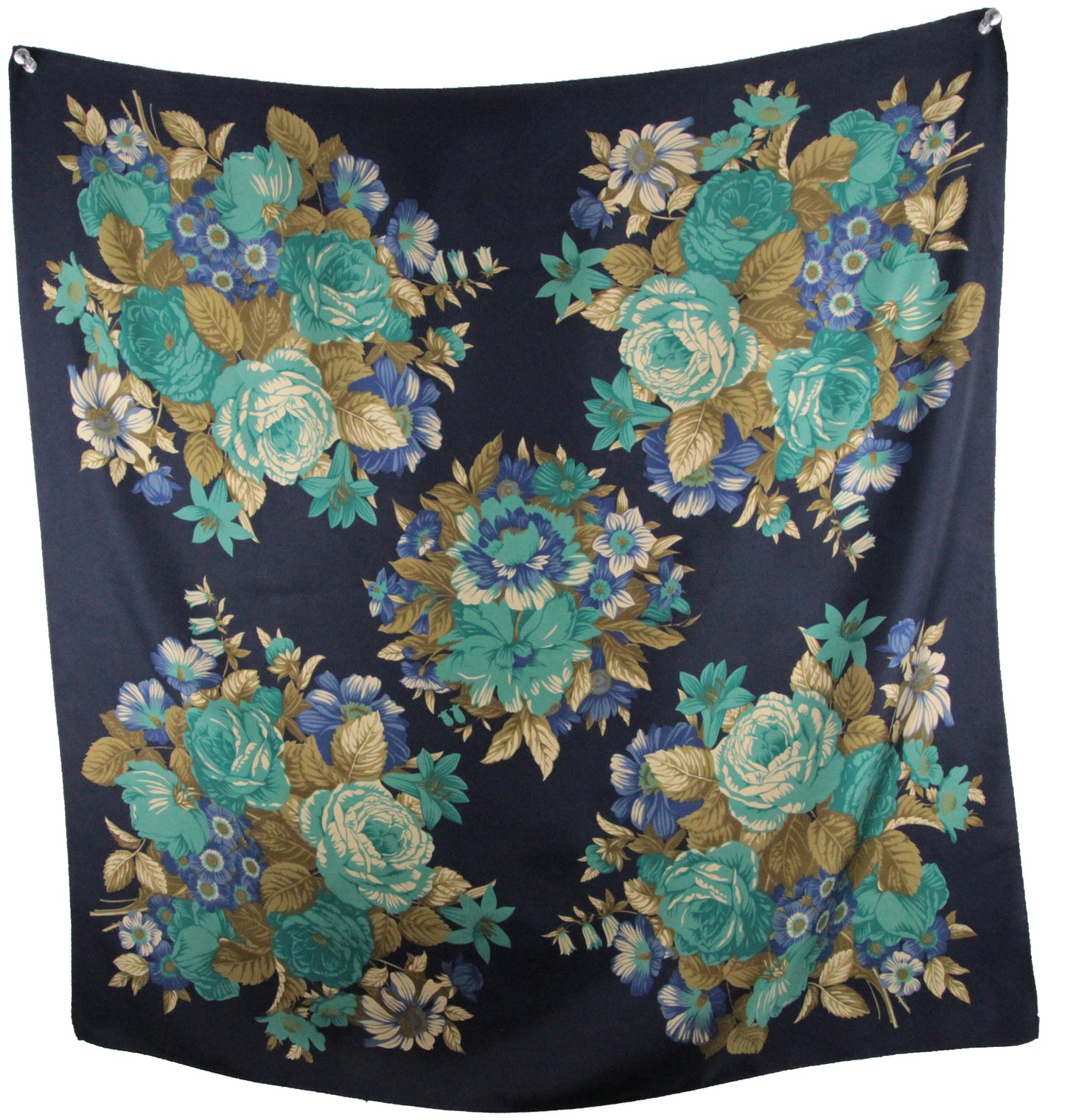 1980s Floral Square Scarf by Land's End