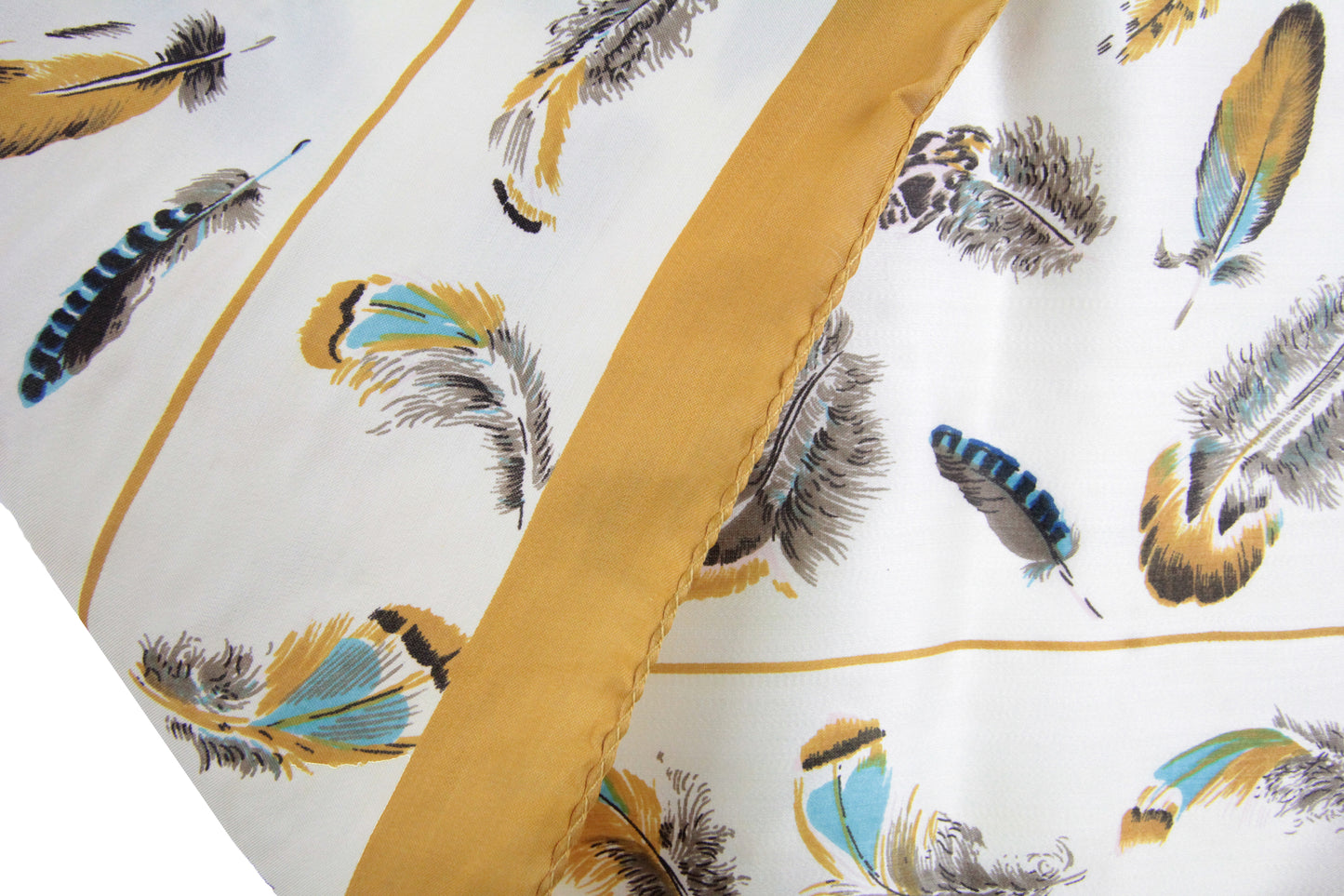 1960s Feather Prints Scarf