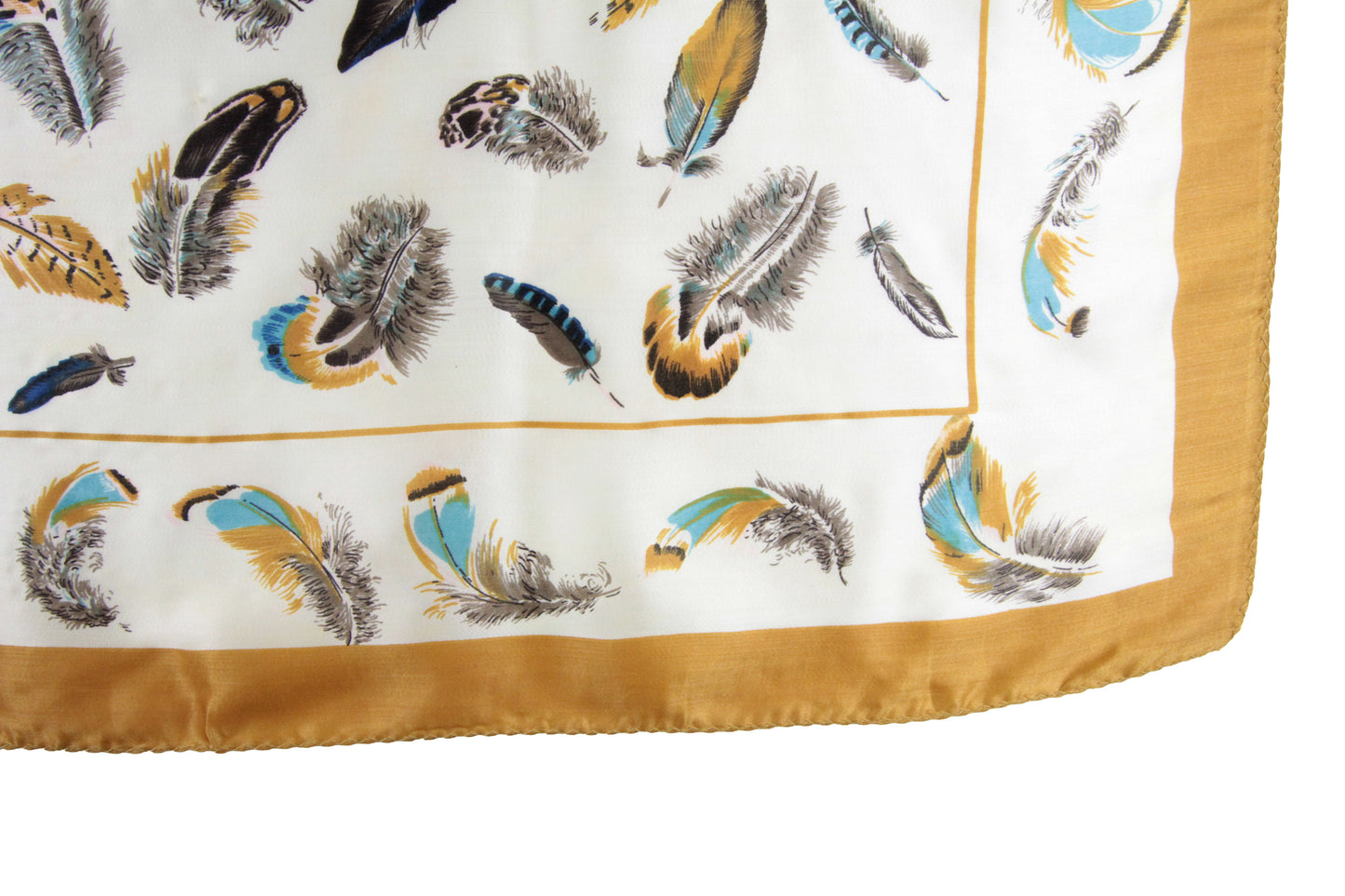 1960s Feather Prints Scarf