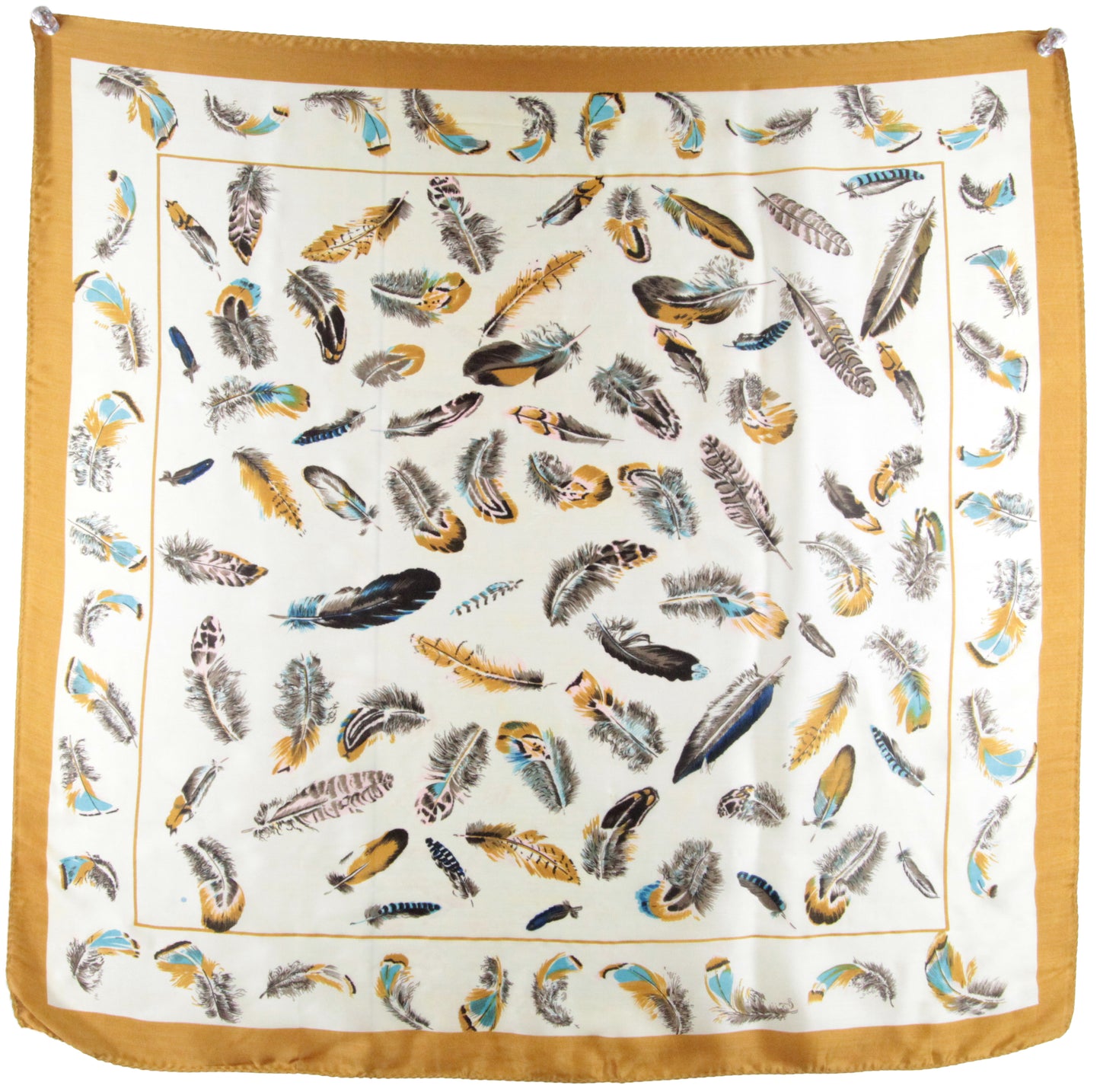 1960s Feather Prints Scarf