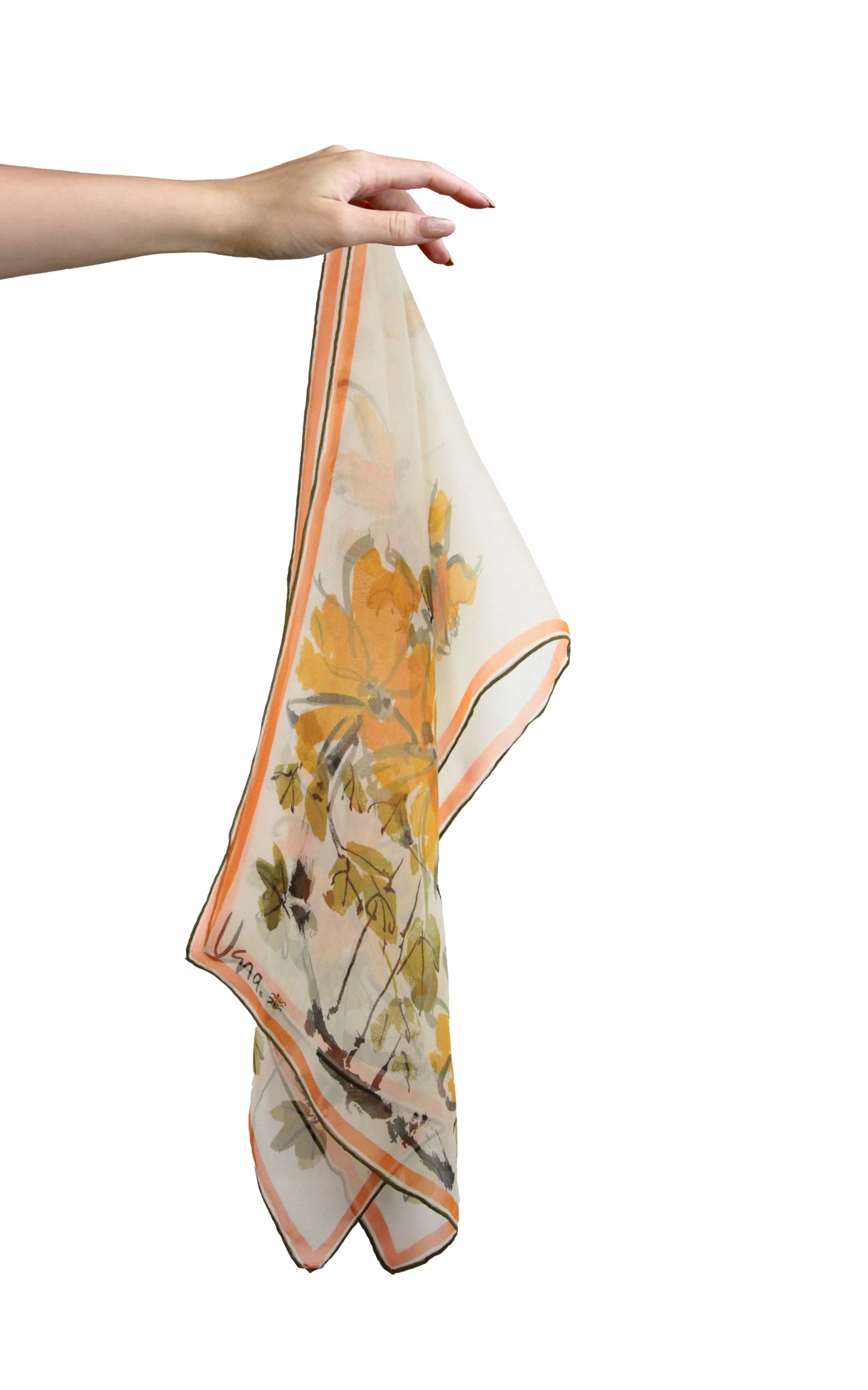 1960s Sheer Floral Scarf by Vera