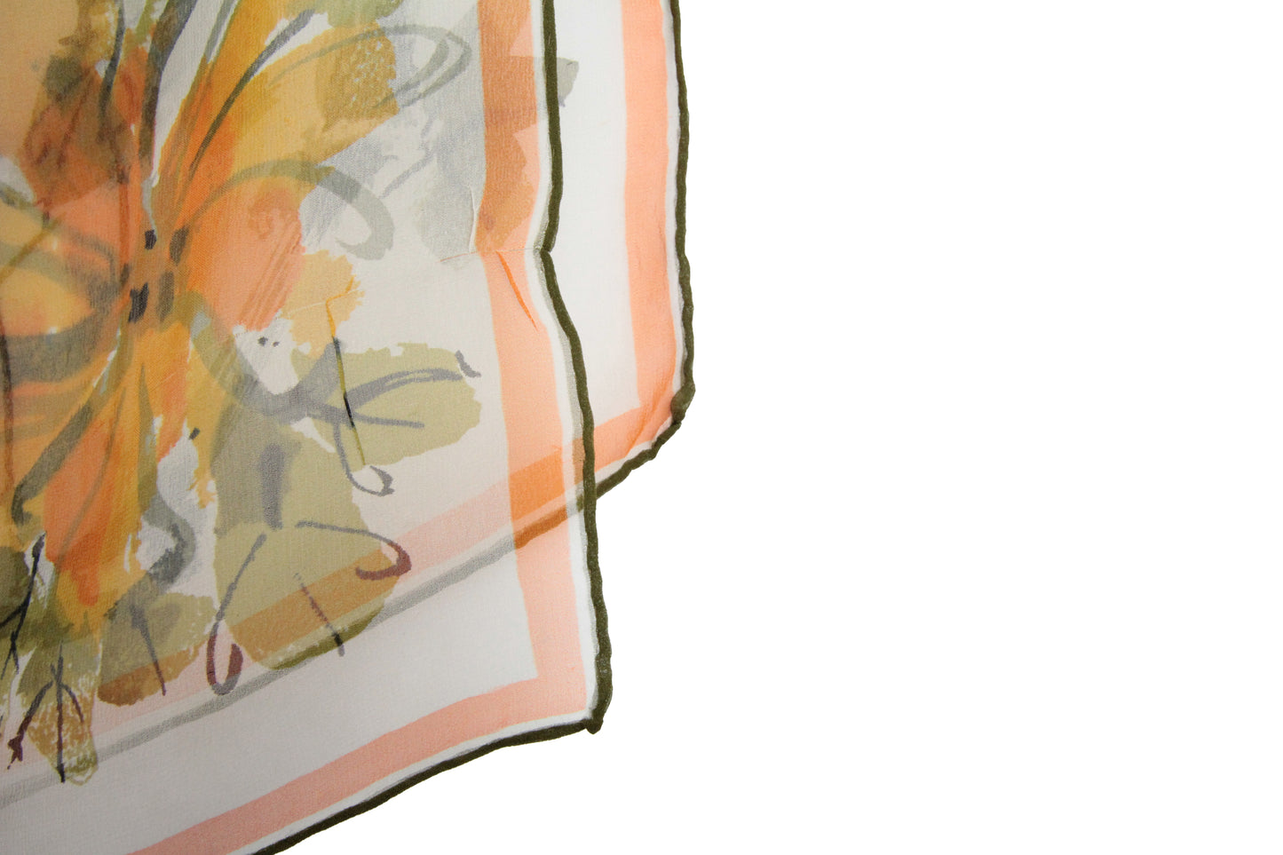 1960s Sheer Floral Scarf by Vera
