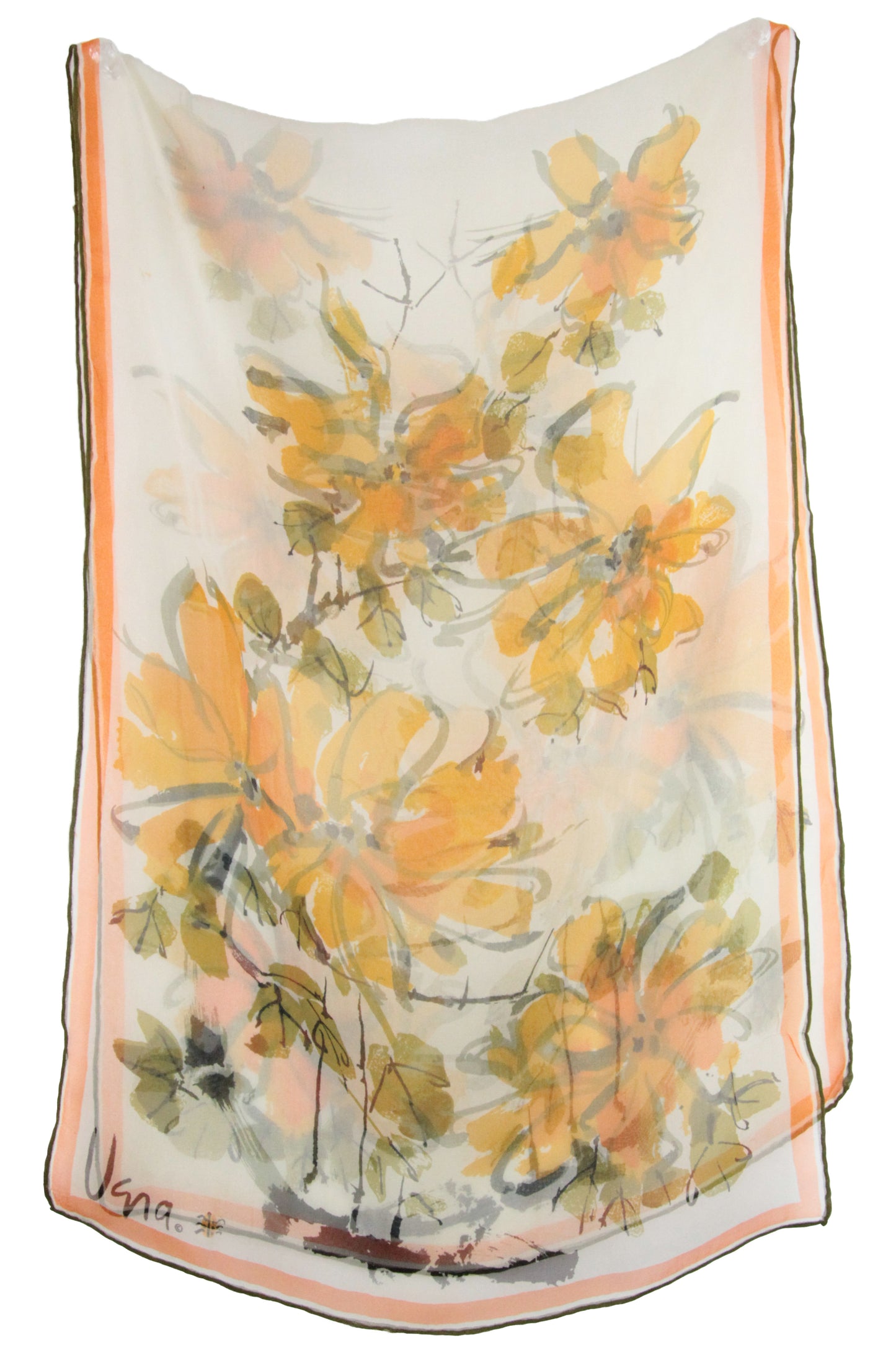 1960s Sheer Floral Scarf by Vera