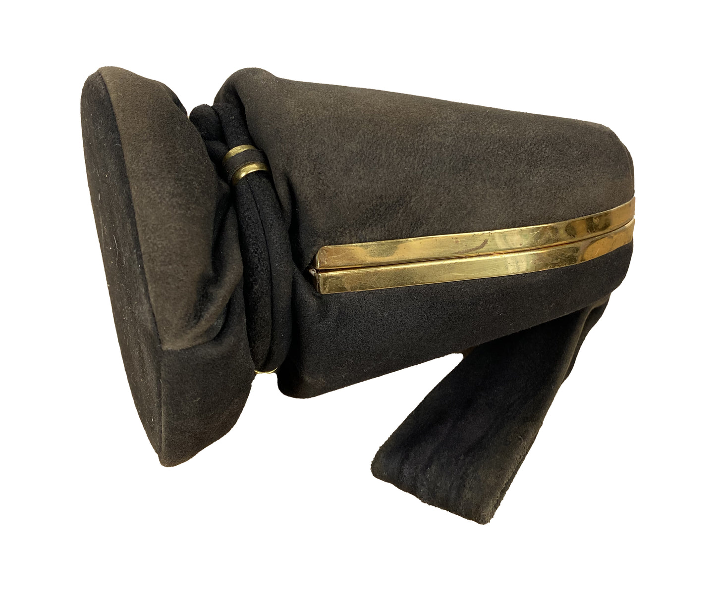 1940s Suede Evening Bag