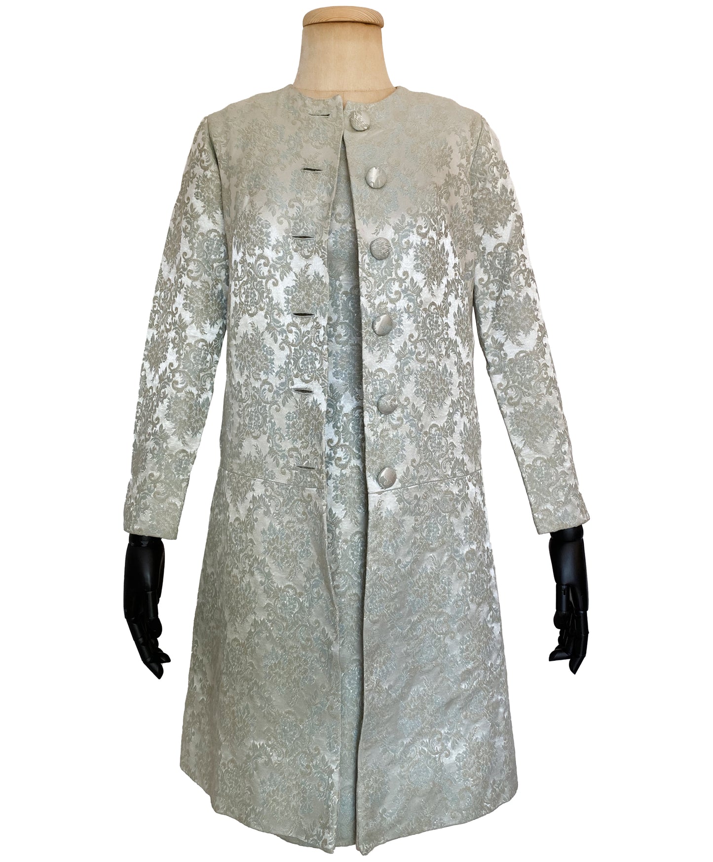 1960s Ice Blue Swing Coat and Dress Set (S)