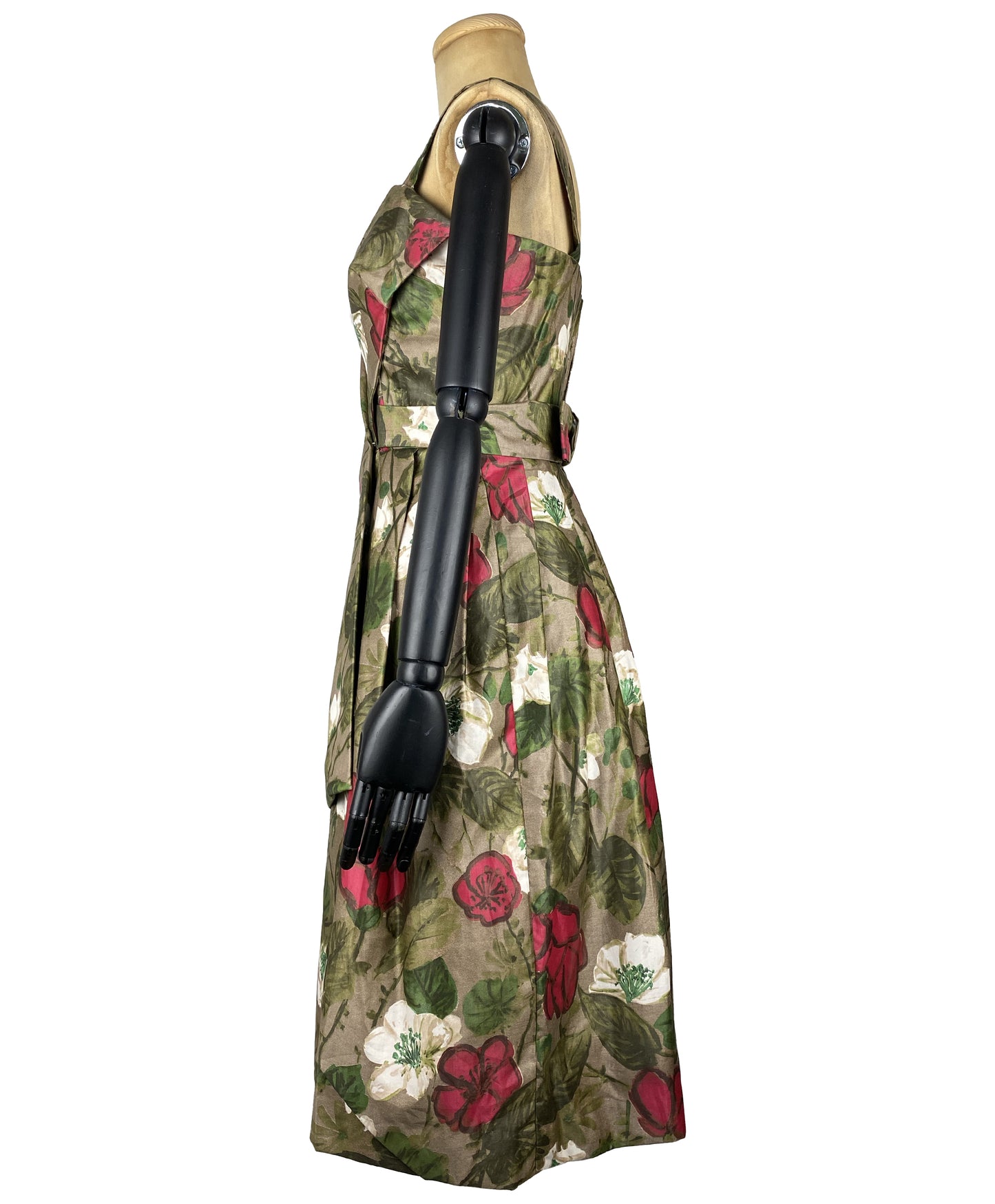 1950s Floral Cocktail Dress (S)