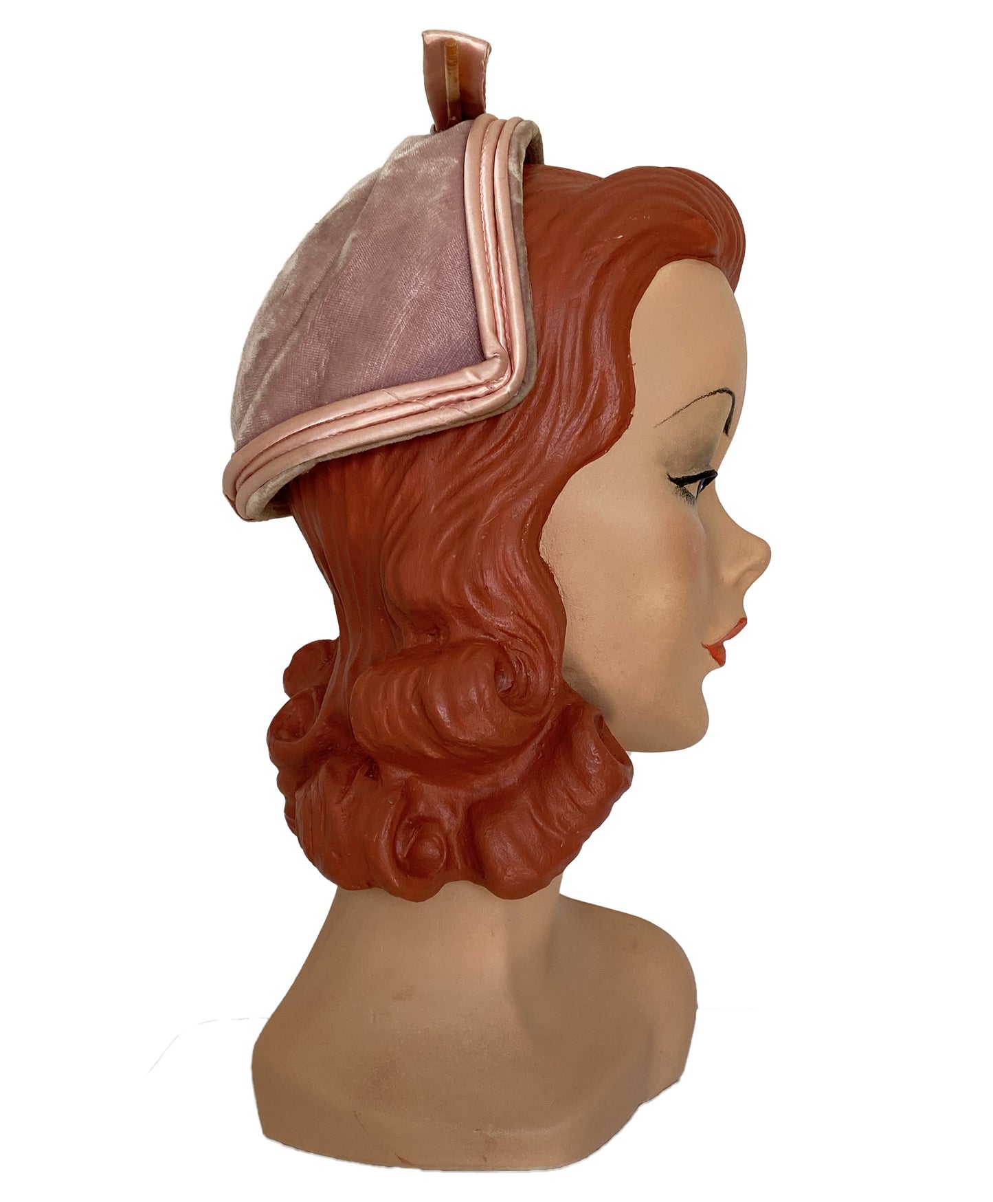 1950s Dusty Rose Pink Feather Fancy Hat (S)
