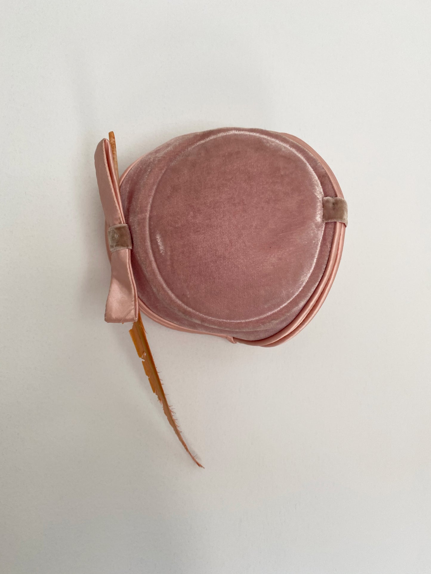 1950s Dusty Rose Pink Feather Fancy Hat (S)