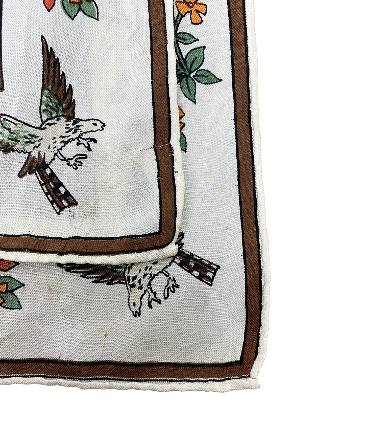1960s Novelty Medieval Print Scarf by Anne Klein