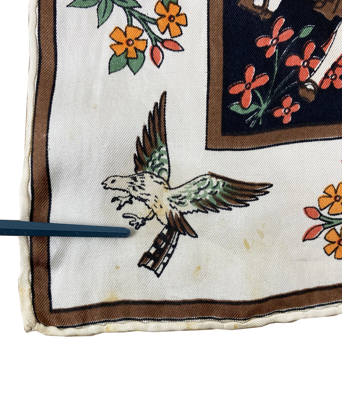 1960s Novelty Medieval Print Scarf by Anne Klein