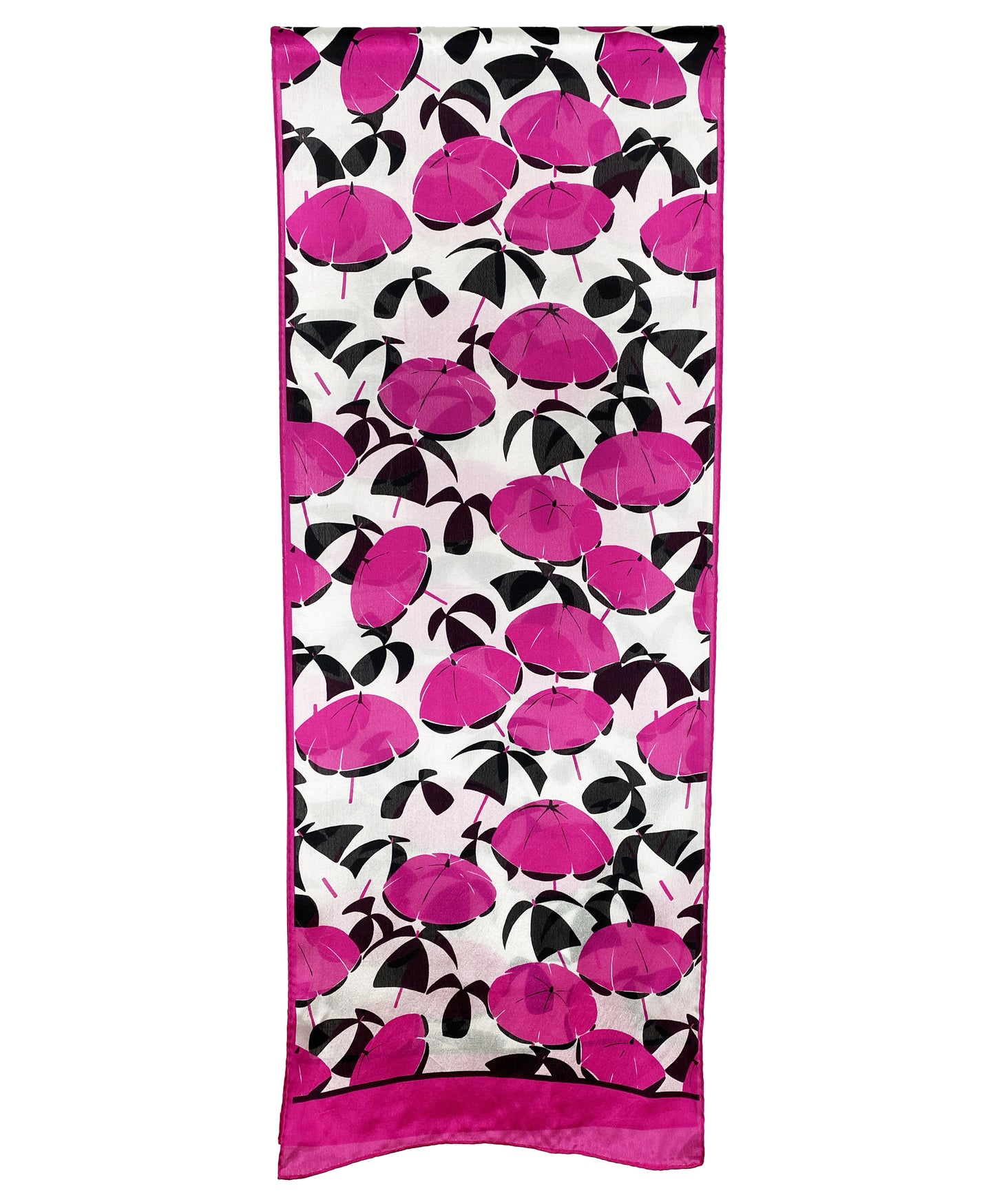 1980s Magenta Umbrella Prints Scarf