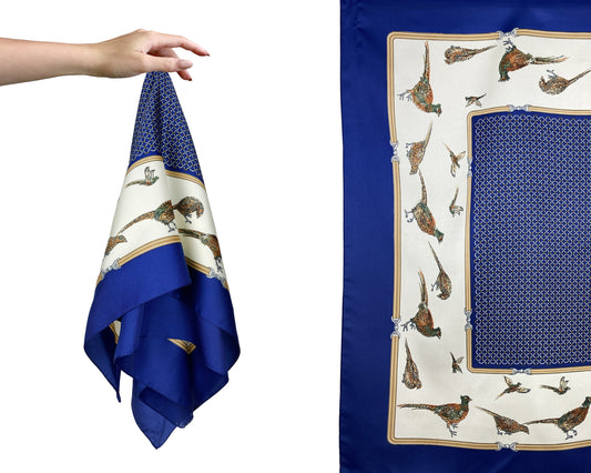 1960s Pheasant Navy Scarf