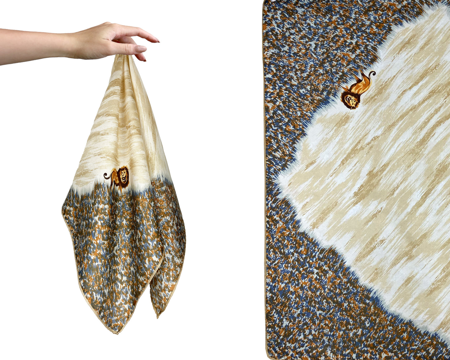 1970s Safari Lion Print Scarf