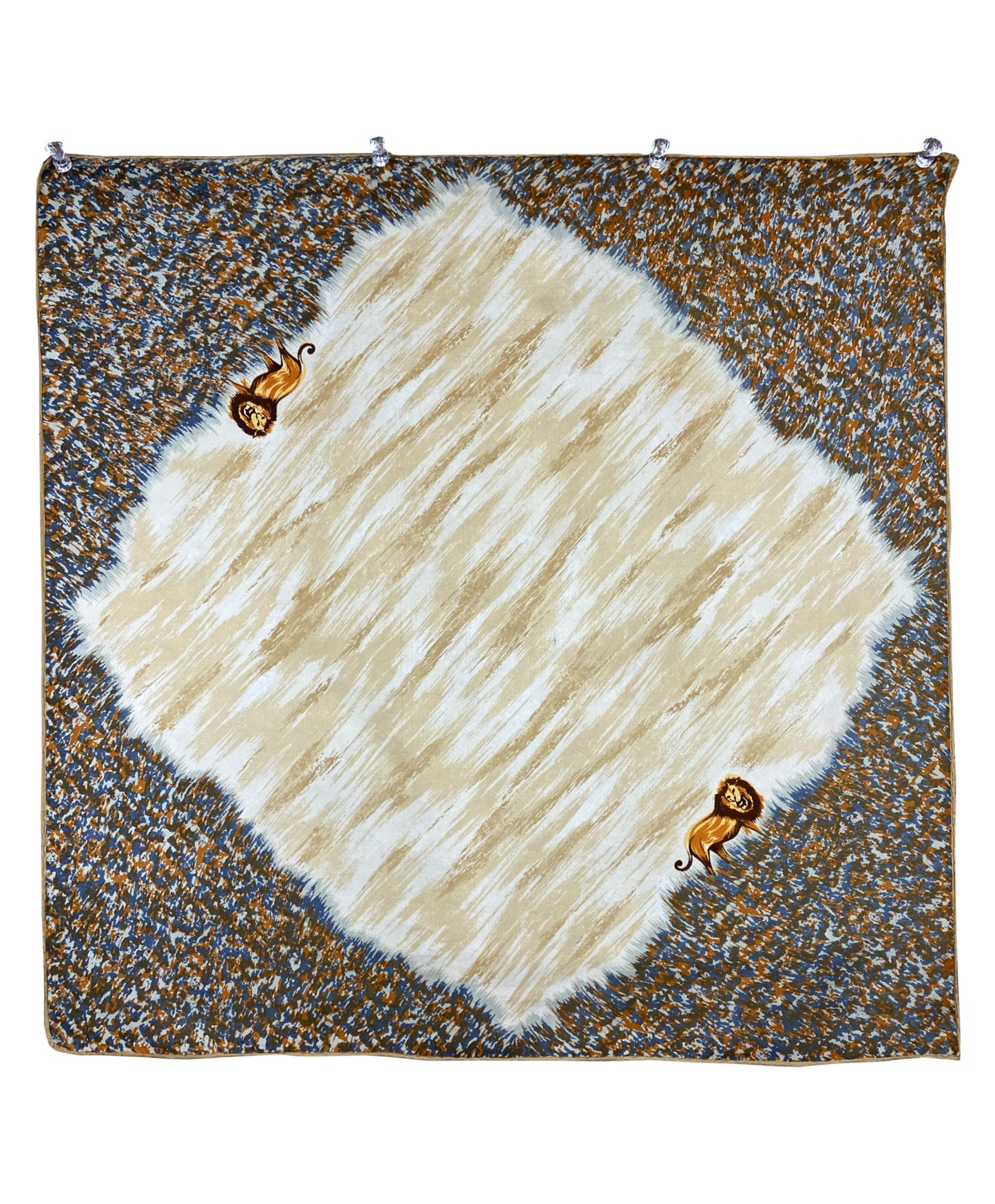 1970s Safari Lion Print Scarf