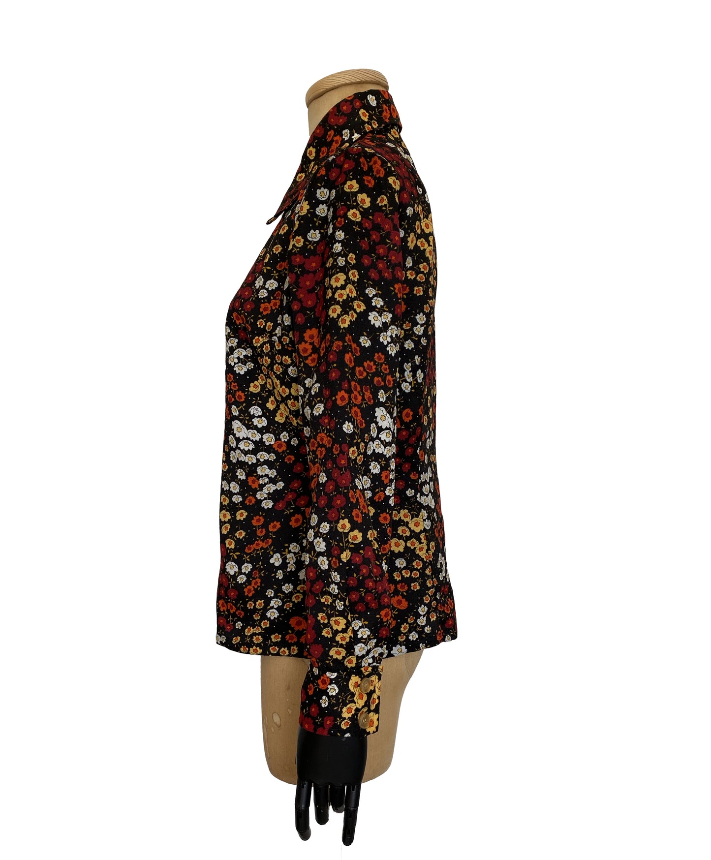 1970s Floral Long Sleeve Shirt (M)